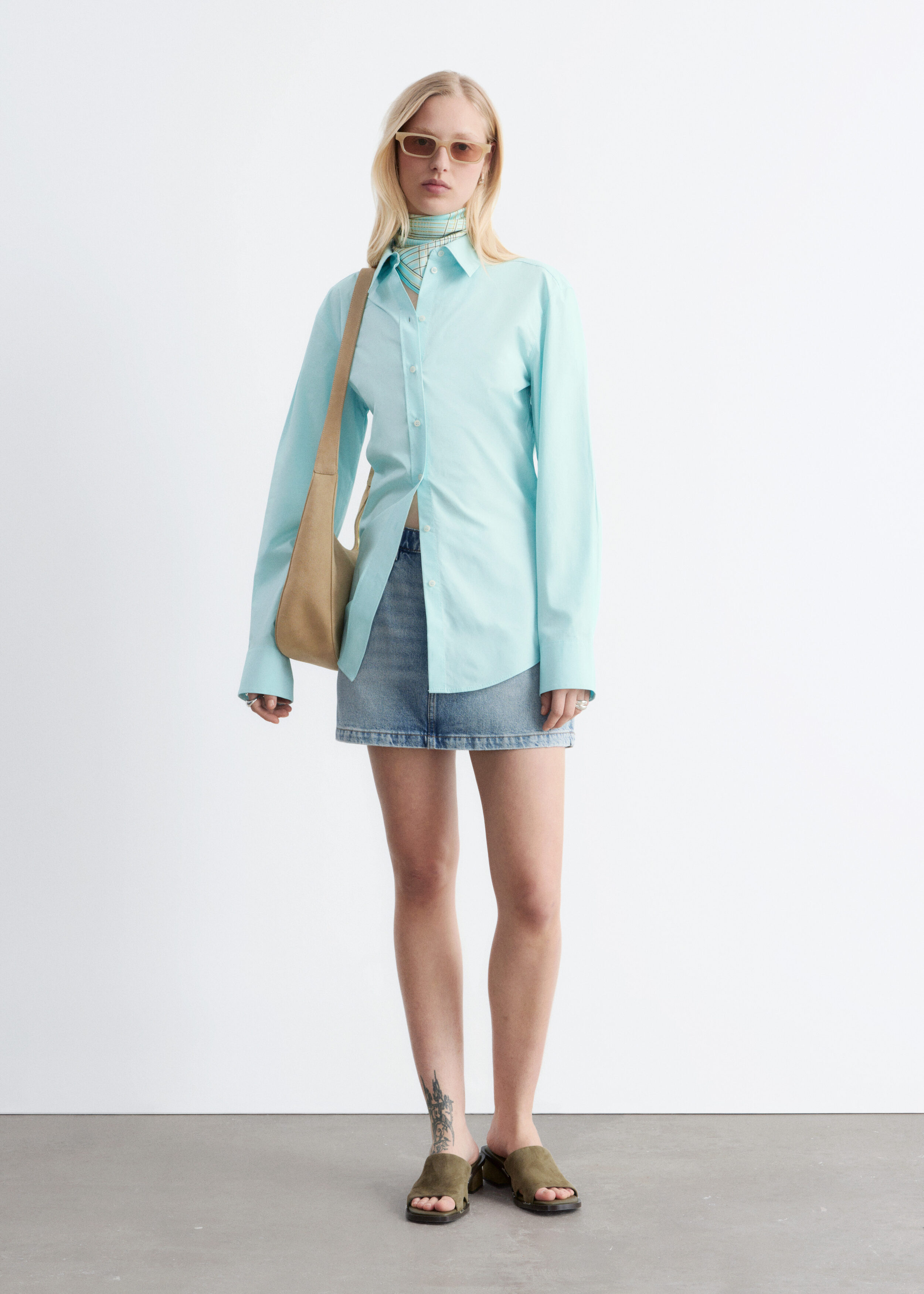 & Other Stories TAPERED COTTON SHIRT