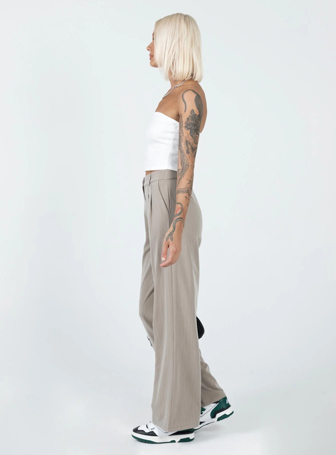 Archer Pants Pinstripe Beige