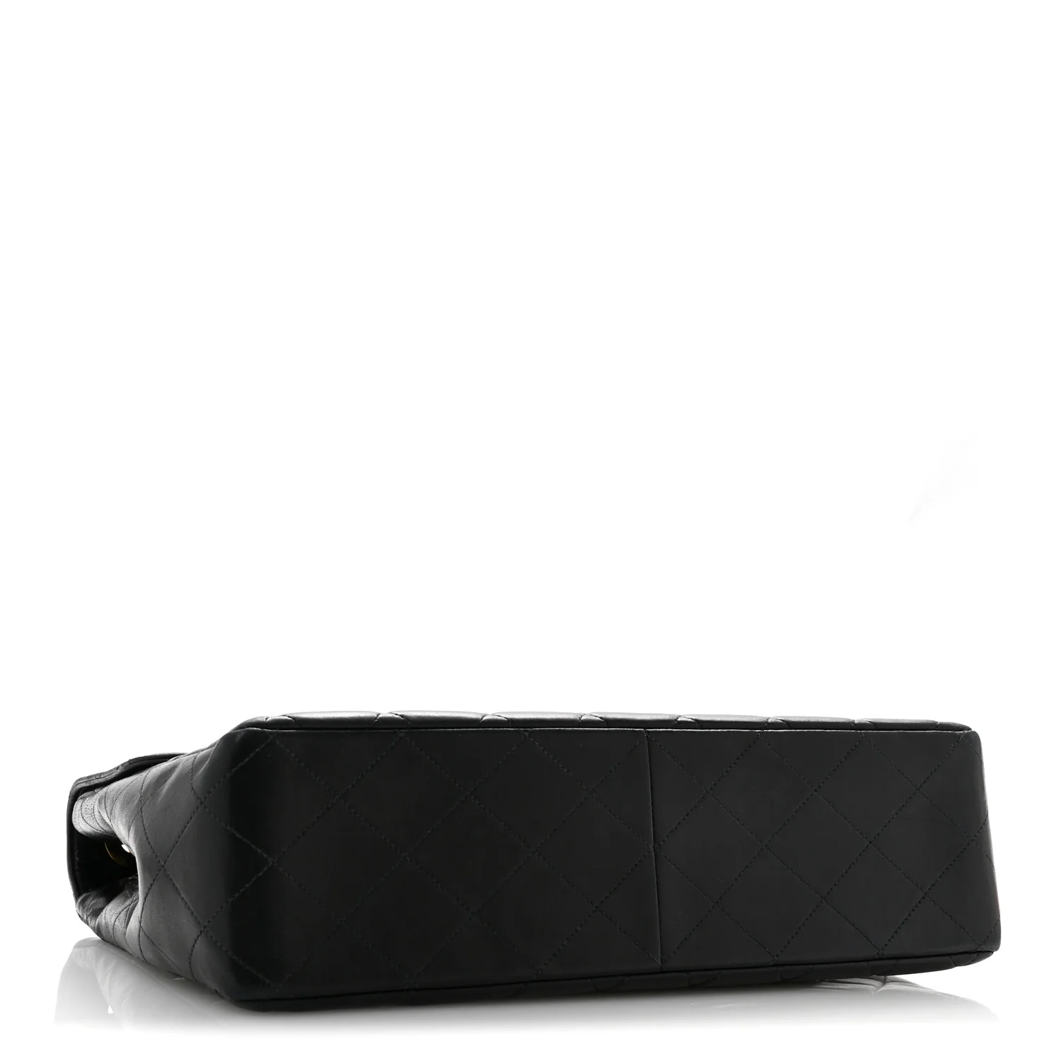 Lambskin Quilted XL Jumbo Single Flap Black - Top Club