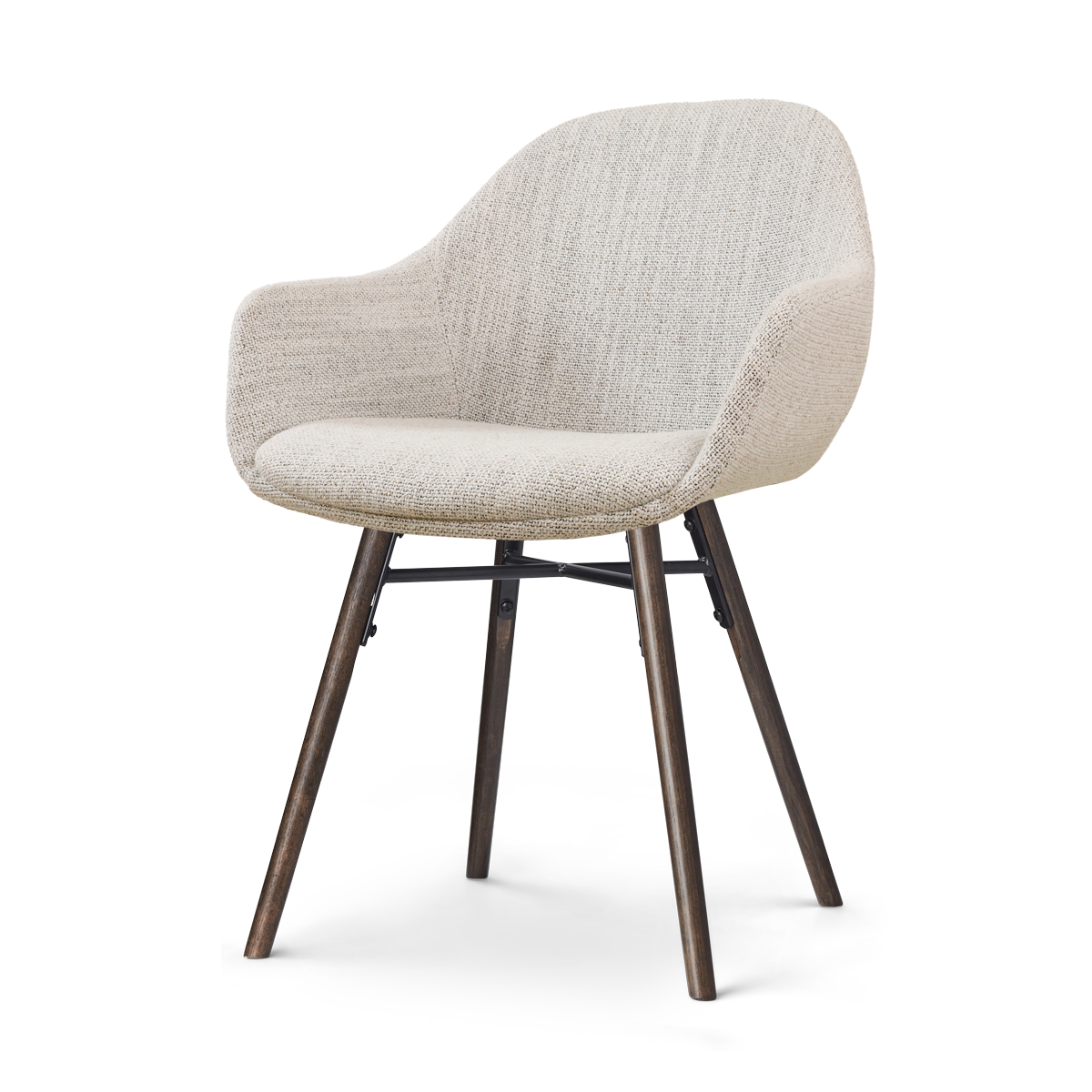 Eetkamerstoel Nena-Mae grijs beige gemêleerd - walnoot
