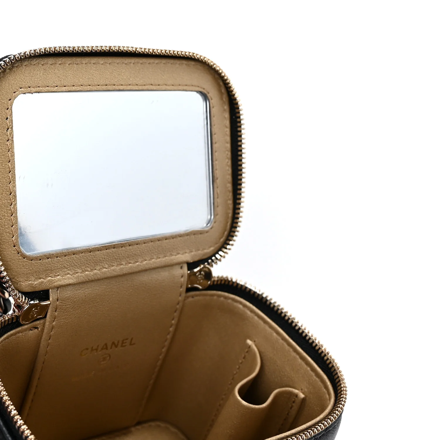 Lambskin Quilted Mini CC Crush Vanity Case With Chain Black - Top Club