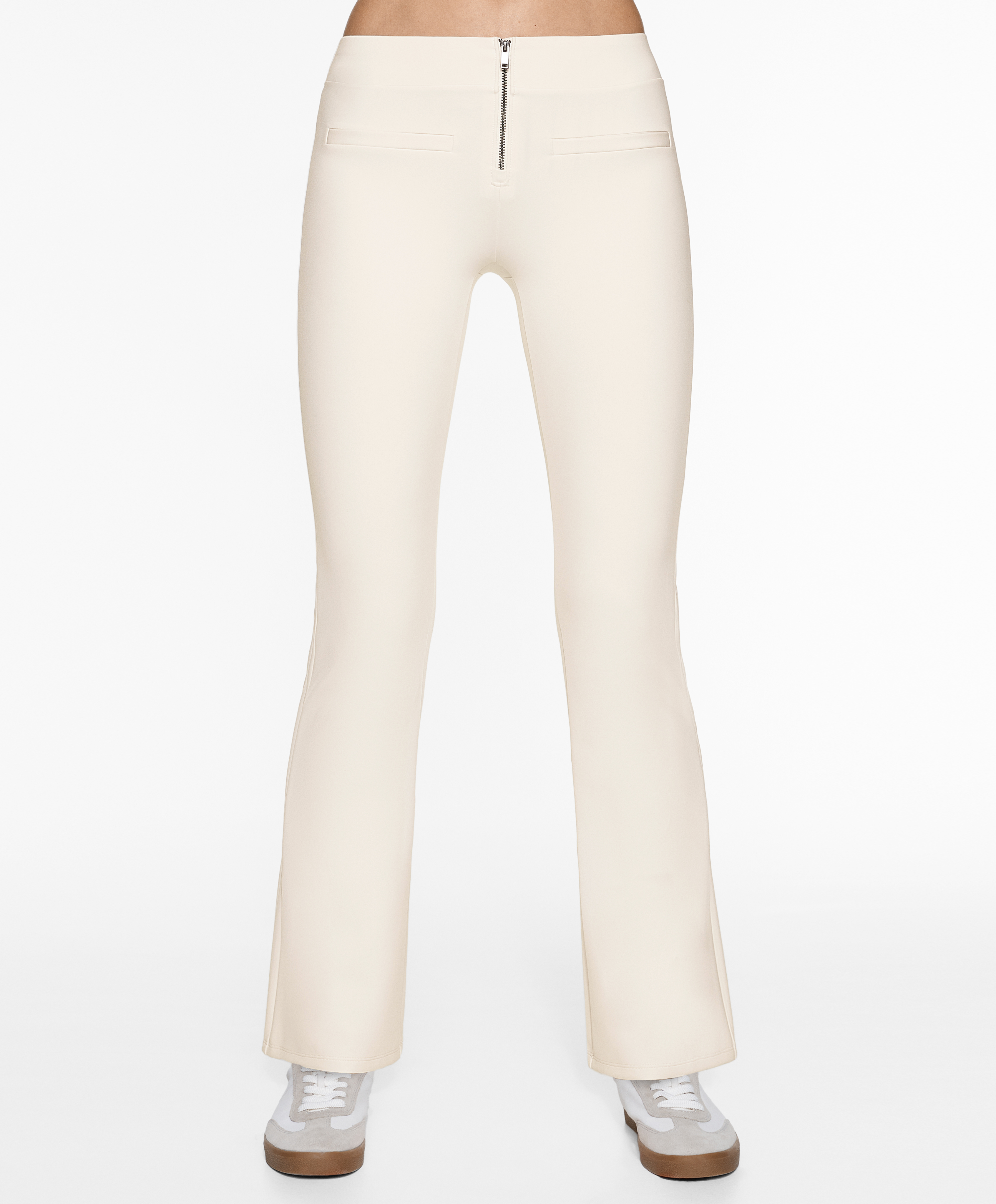 OYSHO Neoprene-effect low-rise flare trousers