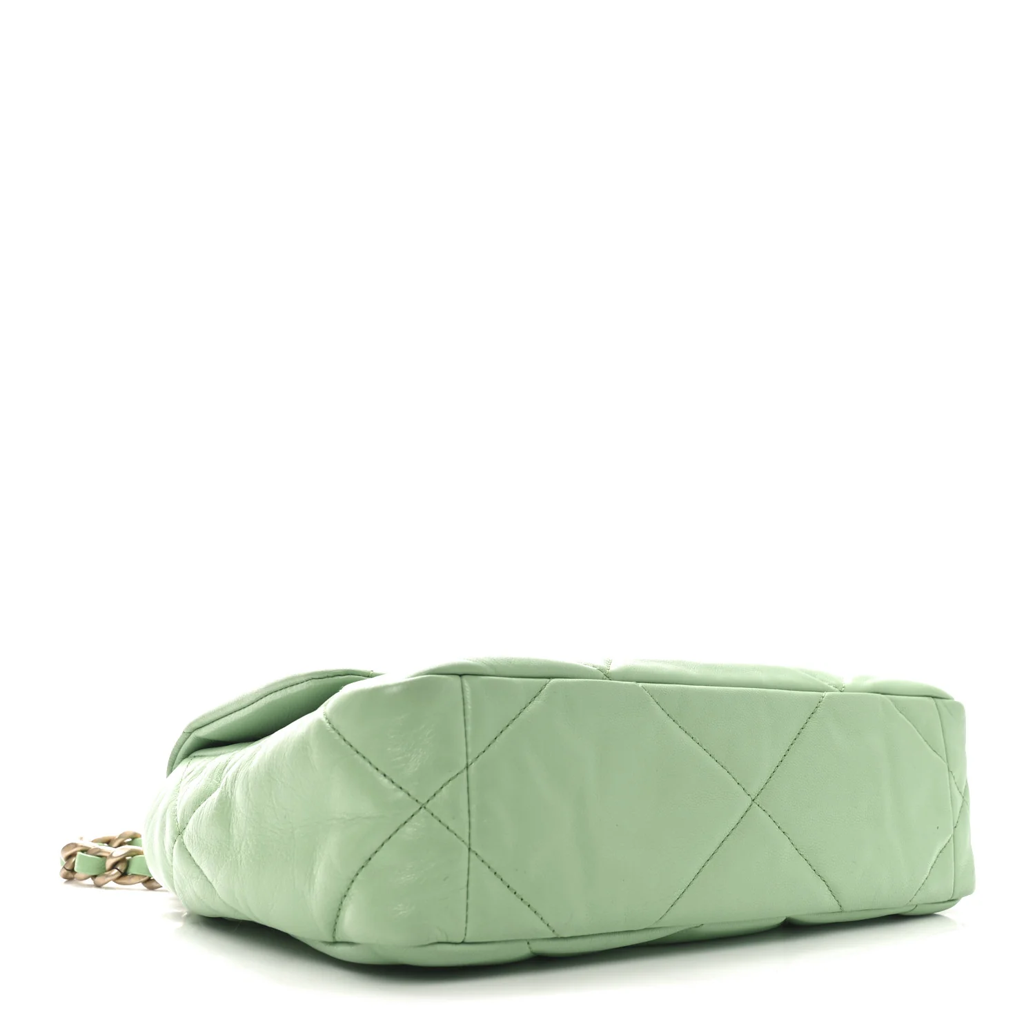 Goatskin Quilted Medium Chanel 19 Flap Light Green - Top Club