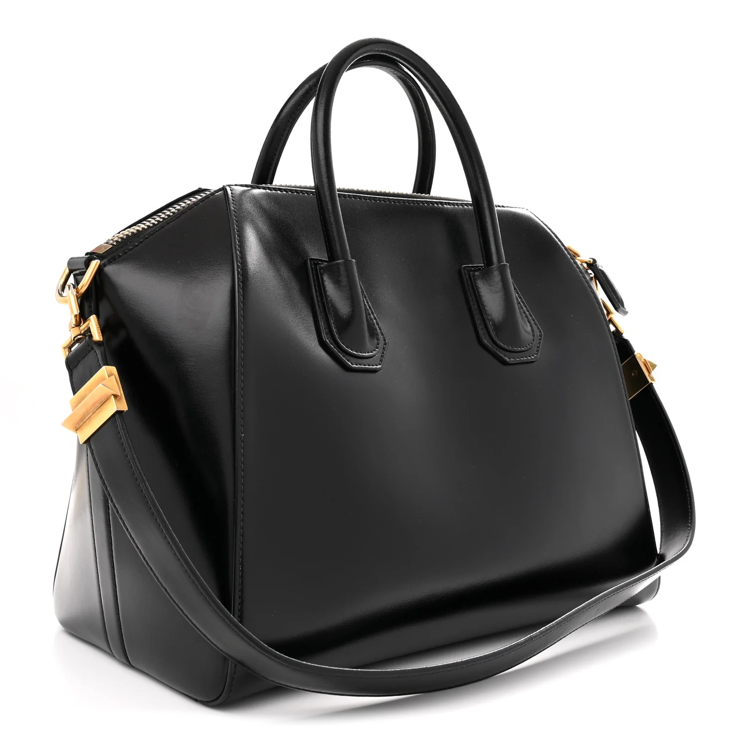 Shiny Lord Calfskin Medium Antigona Black - Top Club