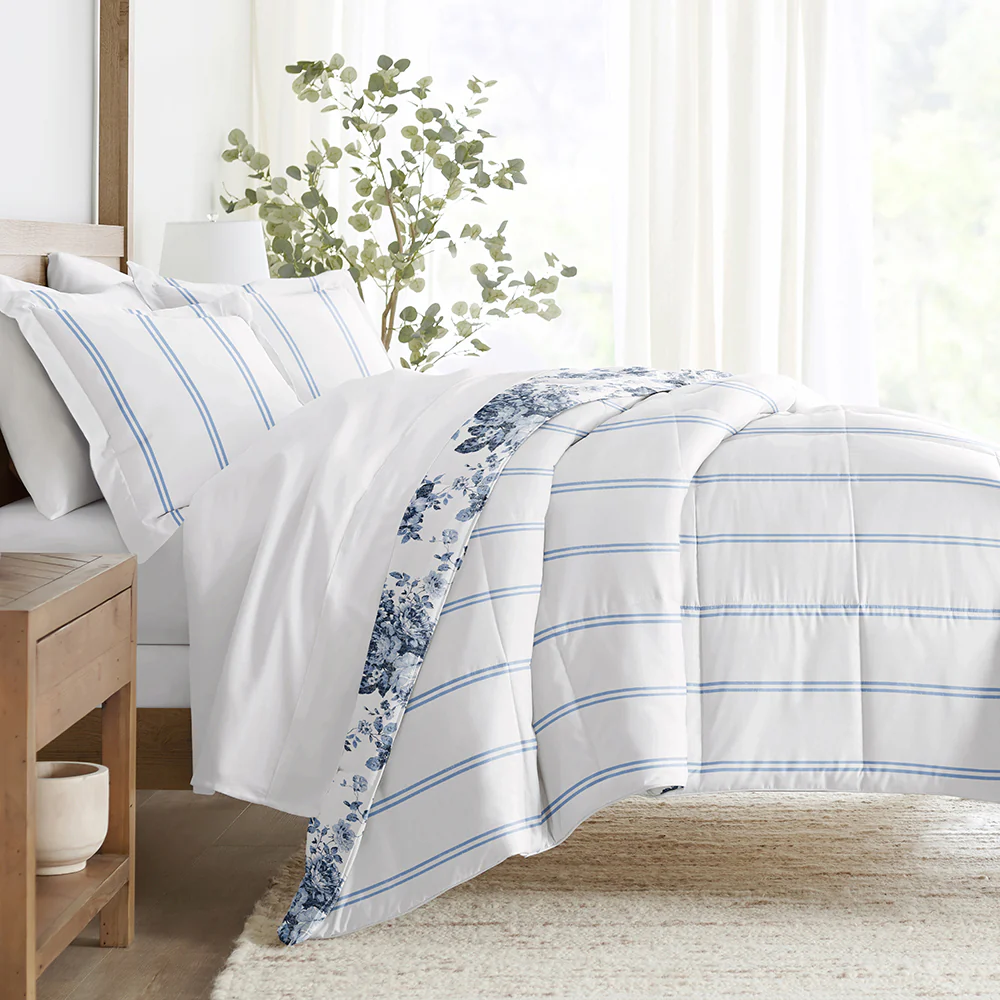 Cabbage Rose Reversible Down-Alternative Comforter Set - Sale