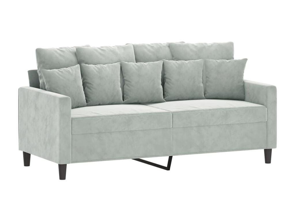 Sofá de 2 plazas de terciopelo gris claro 140 cm