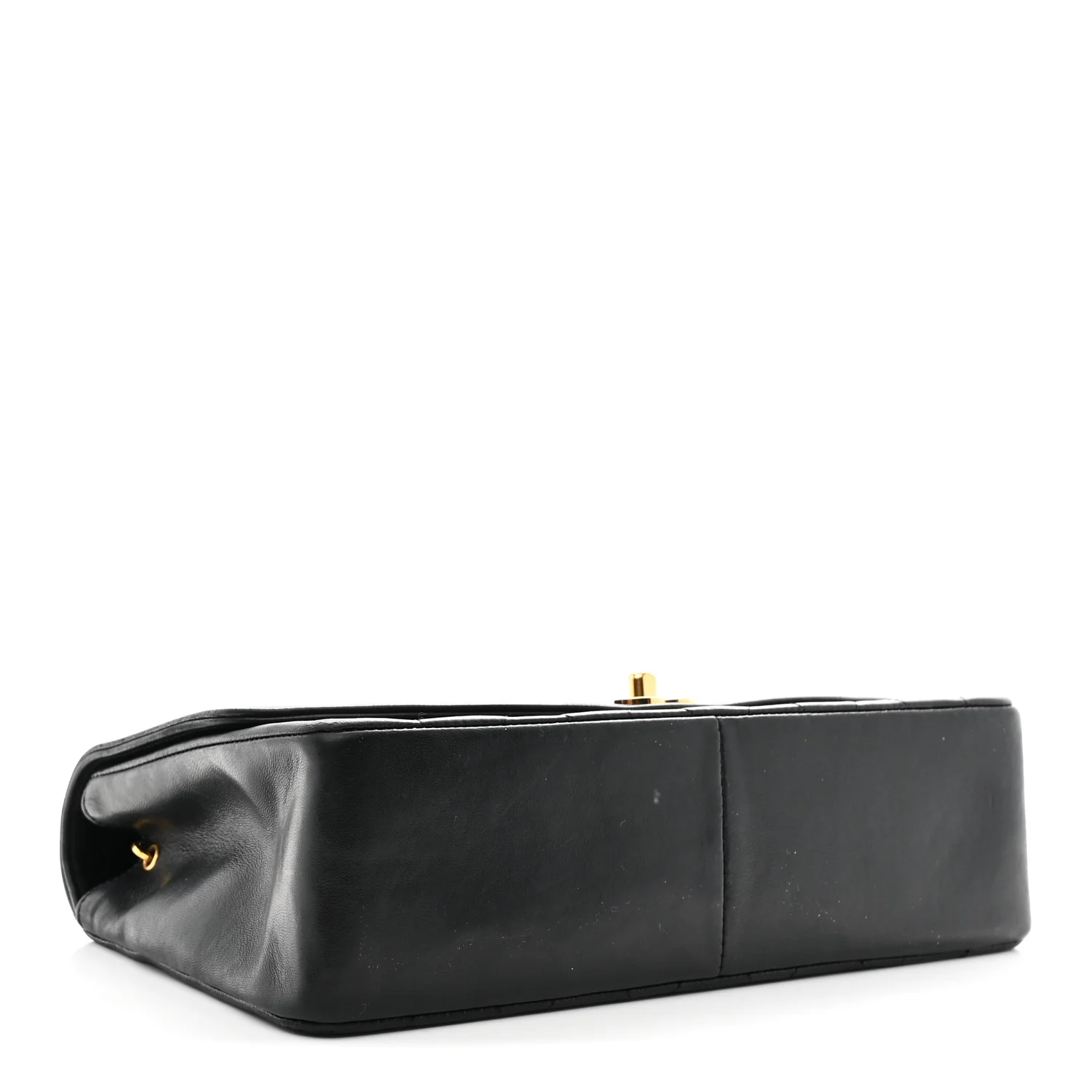 Lambskin Quilted Medium Single Flap Black - Top Club