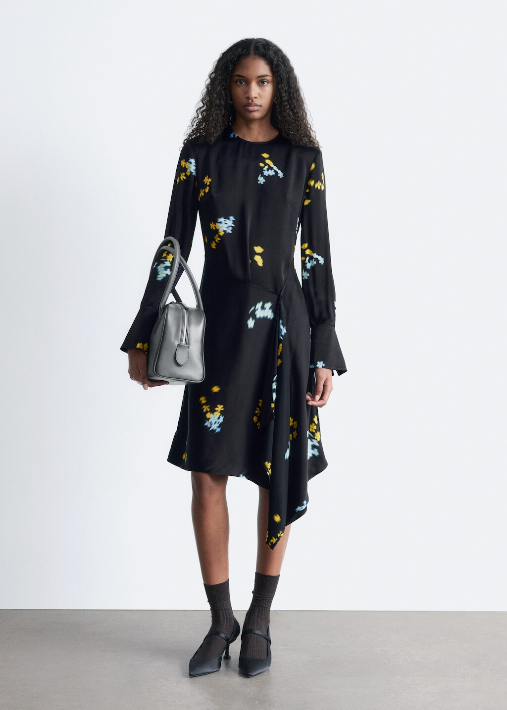 & Other Stories ASYMMETRIC LONG-SLEEVE MINI DRESS