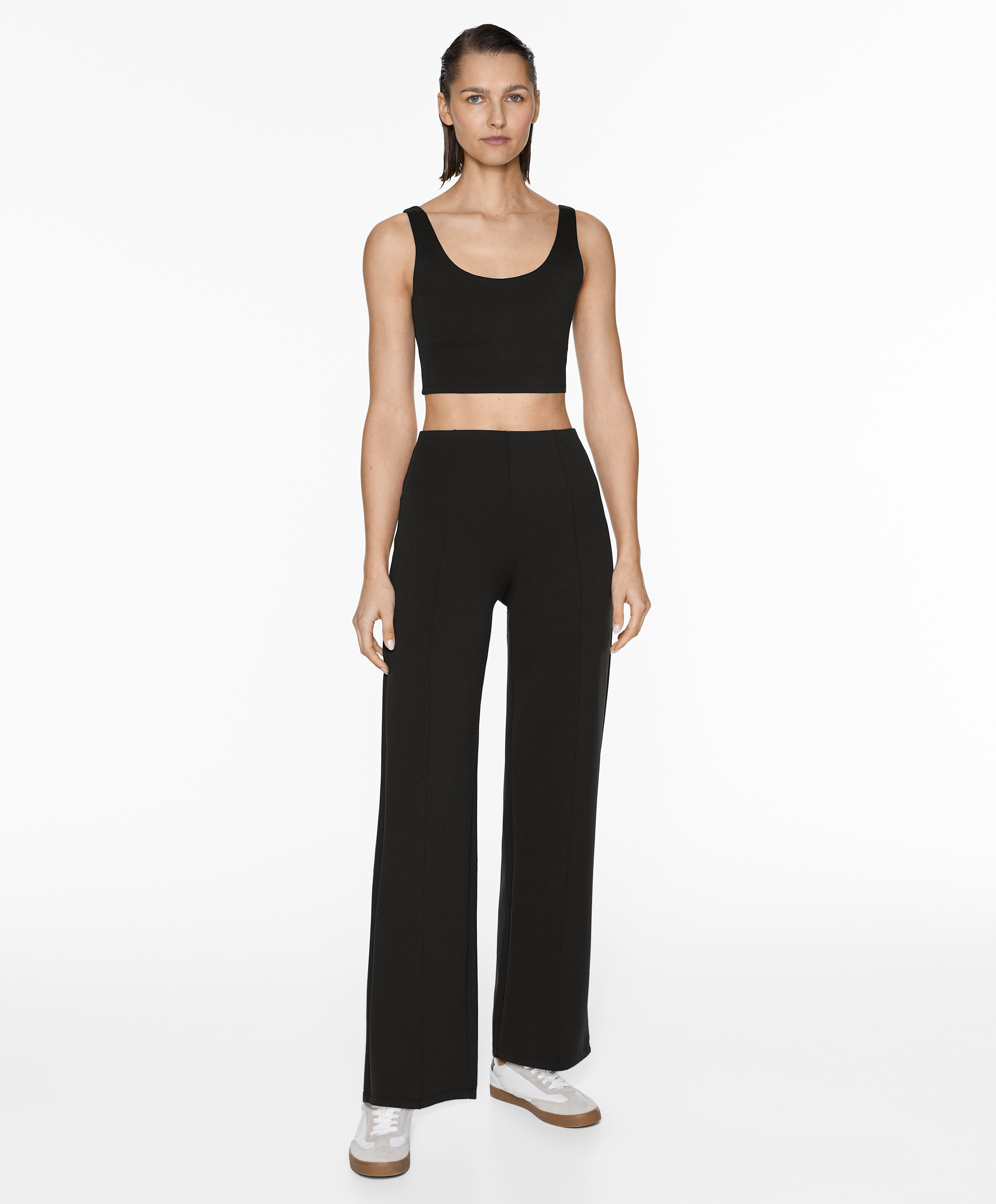 OYSHO Neoprene-effect straight-leg trousers