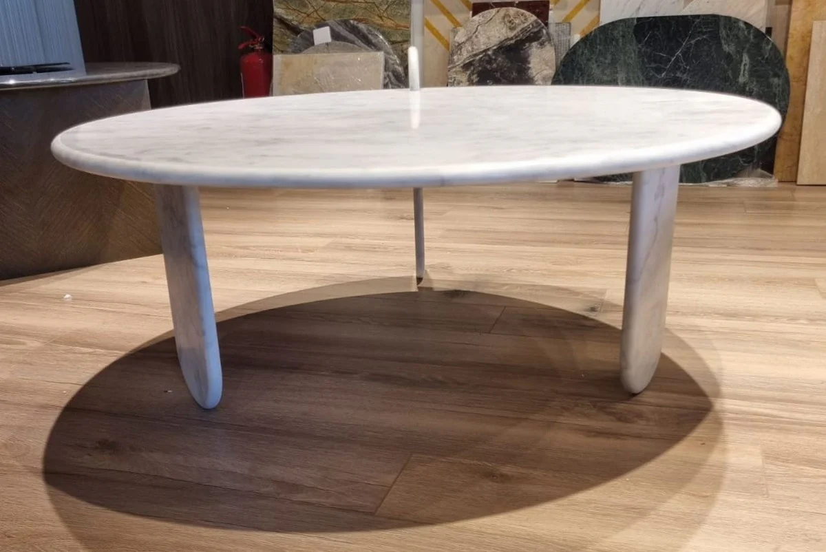 Luxury Marble Coffee Table White 140 cm - Luxury Living Room Furniture