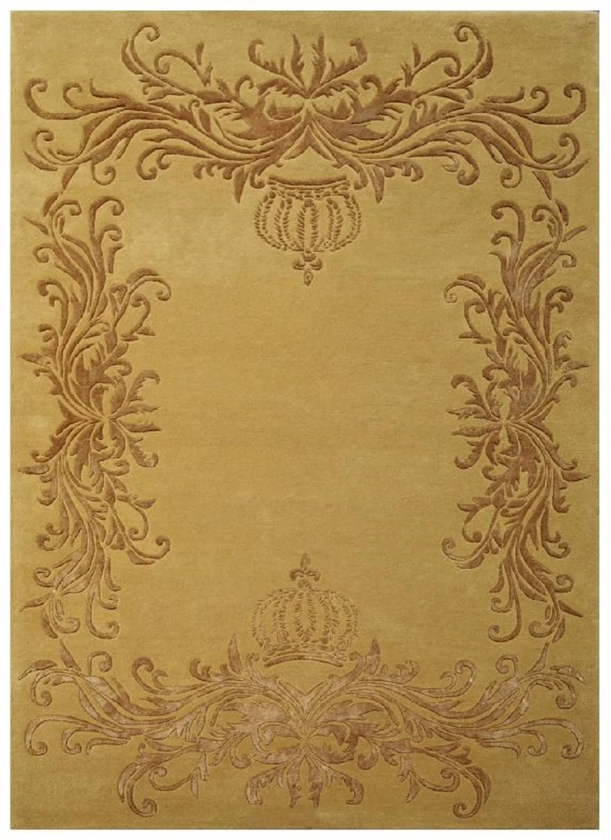 Pompöös by Luxury Baroque Carpet Crown by Harald Glööckler Gold 200 x 300 cm