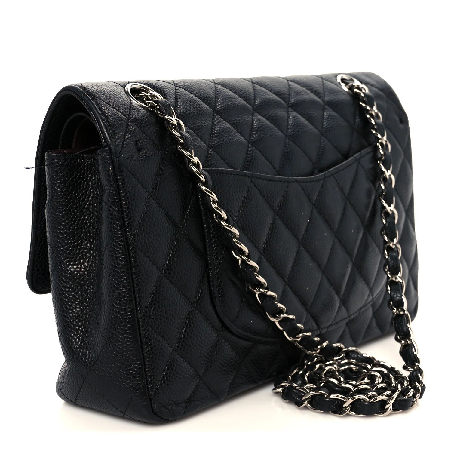 Caviar Quilted Medium Double Flap Black - Top Club
