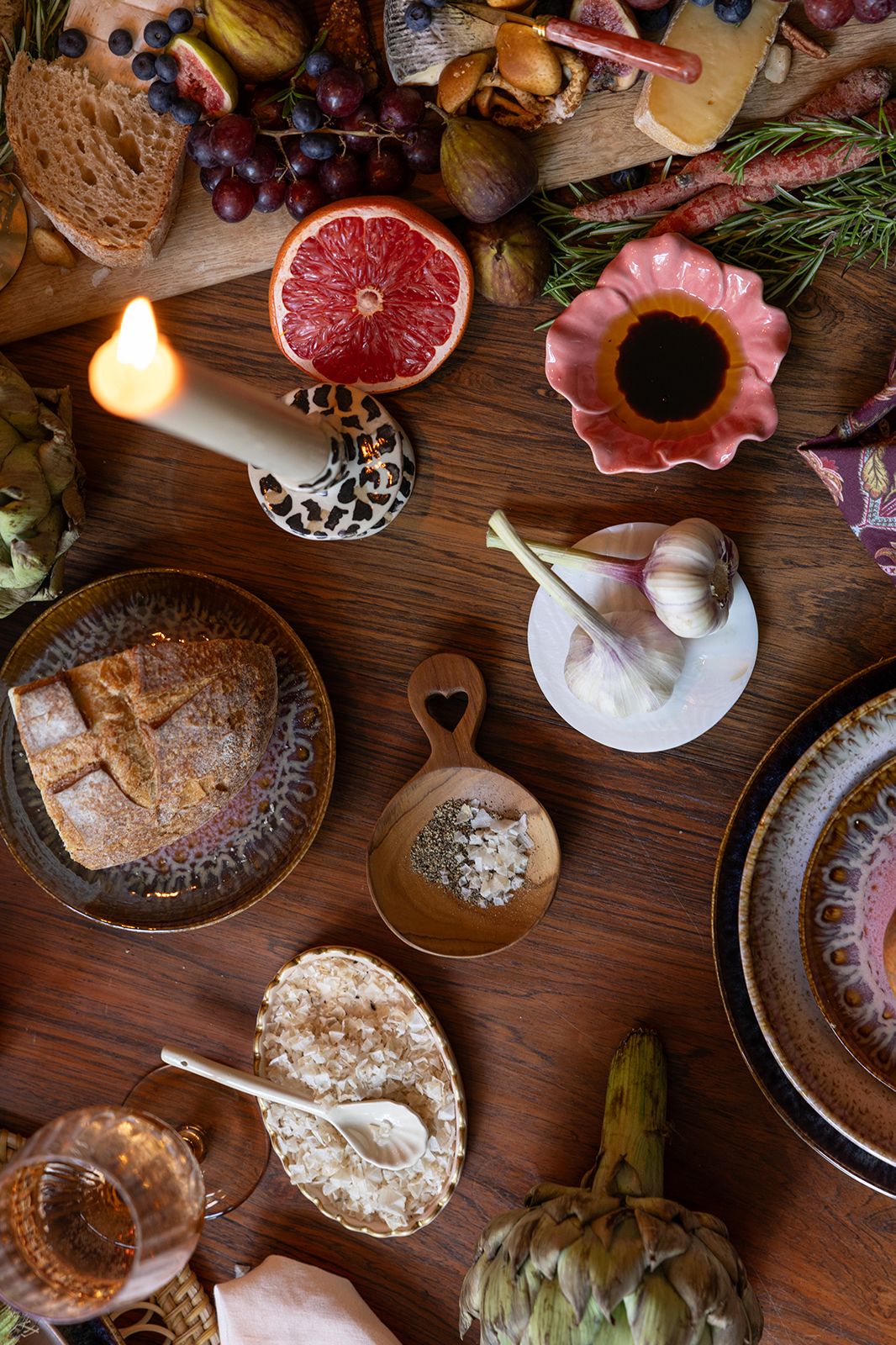 Bruine houten amuse lepel met hart