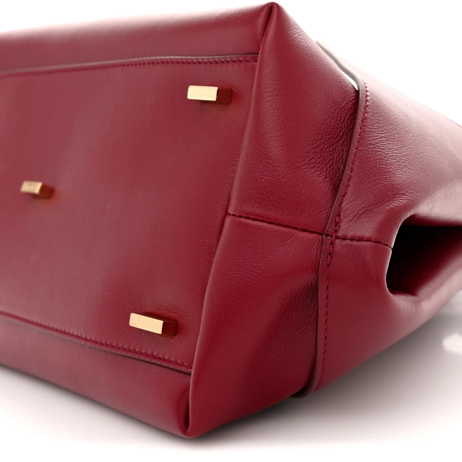 Calfskin Braided Small Blossom Top Handle Bag Burgundy - Top Club