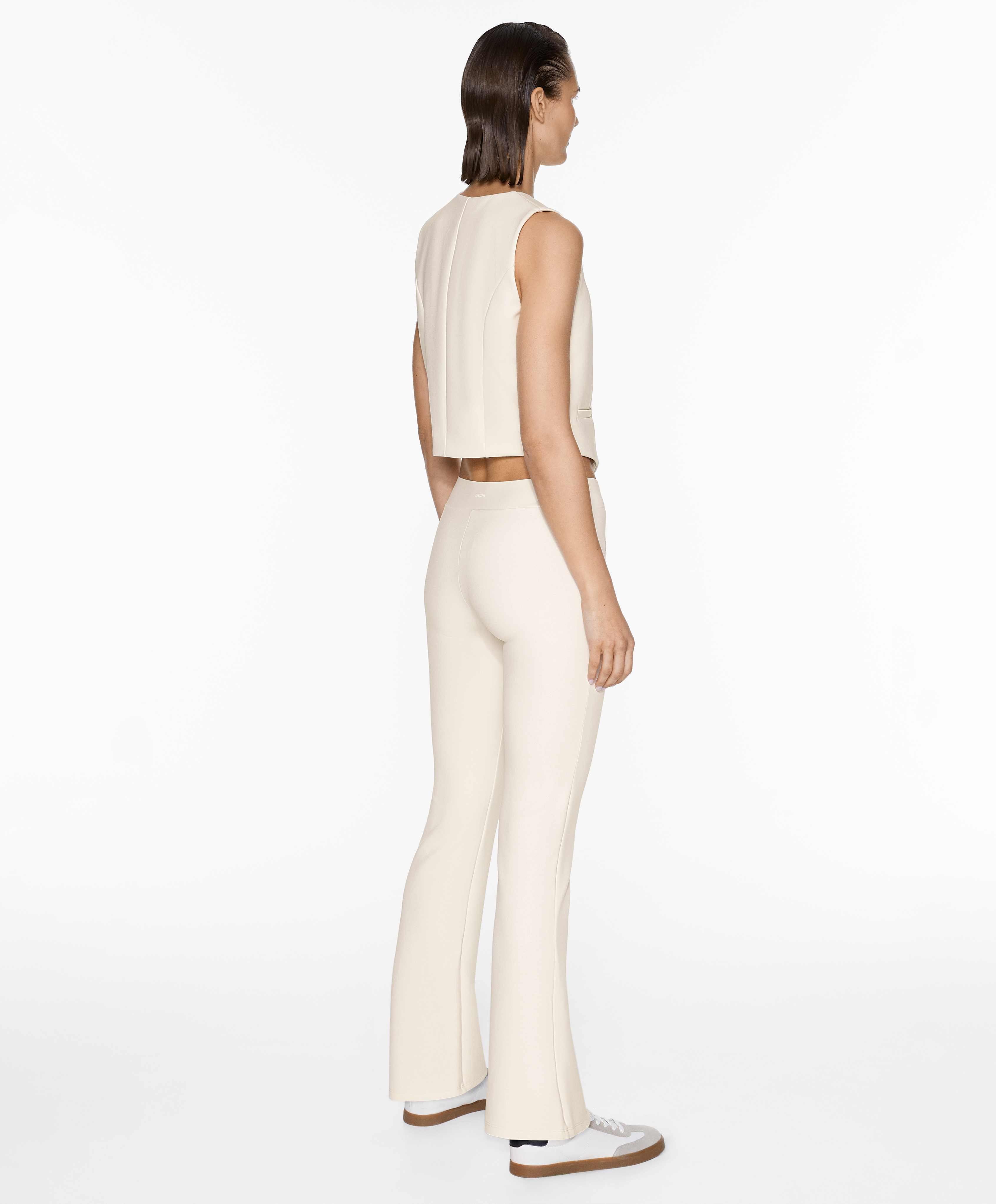 OYSHO Neoprene-effect low-rise flare trousers