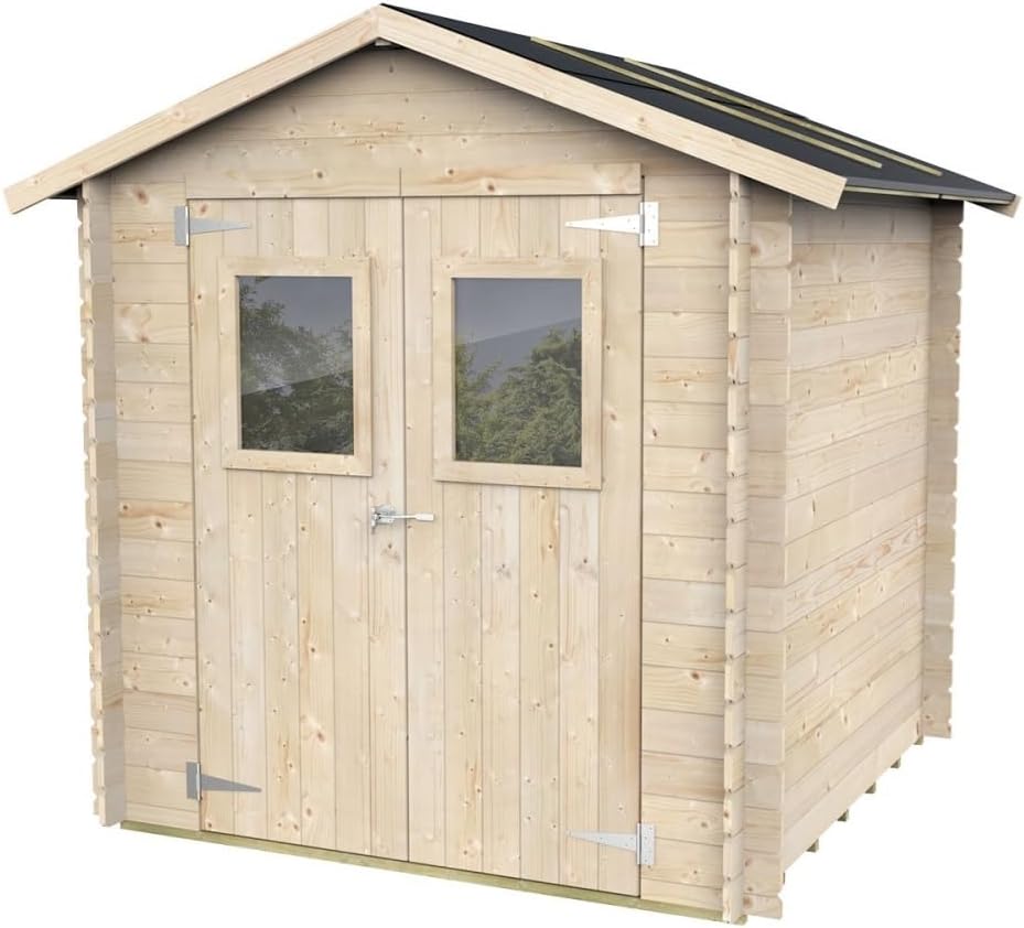 Casetta in legno 2x2 Per Attrezzi Jack con porta doppia finestrata