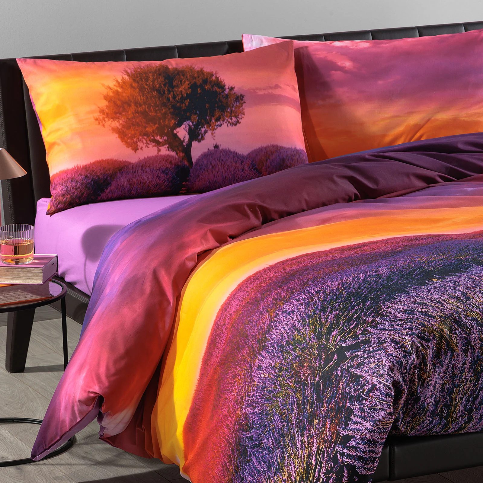 Complete cover in cotton lavender-Sunset double travel dreams