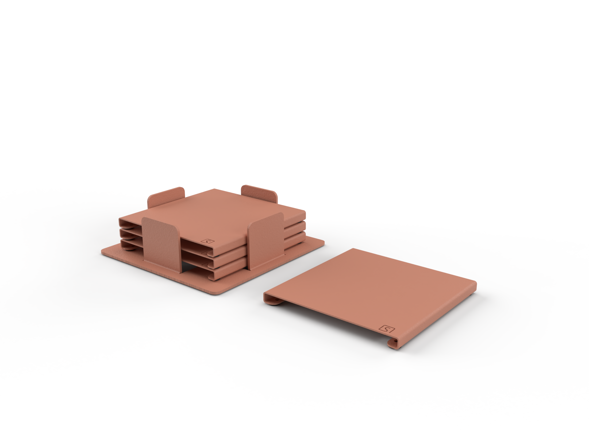 Steellish onderzetters voor glazen ONI Onderzetters Beige Rood