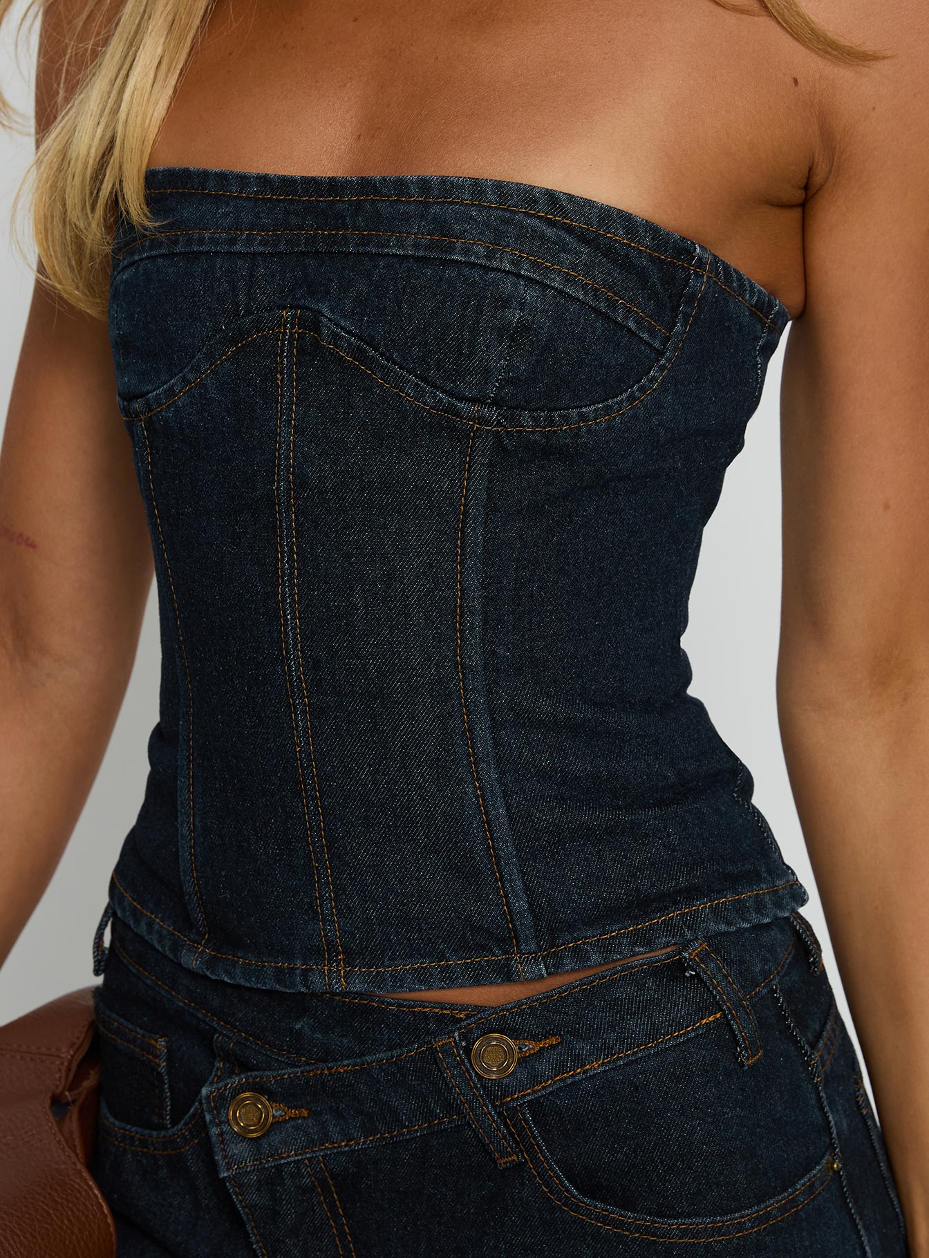 Sweetness Strapless Top Indigo