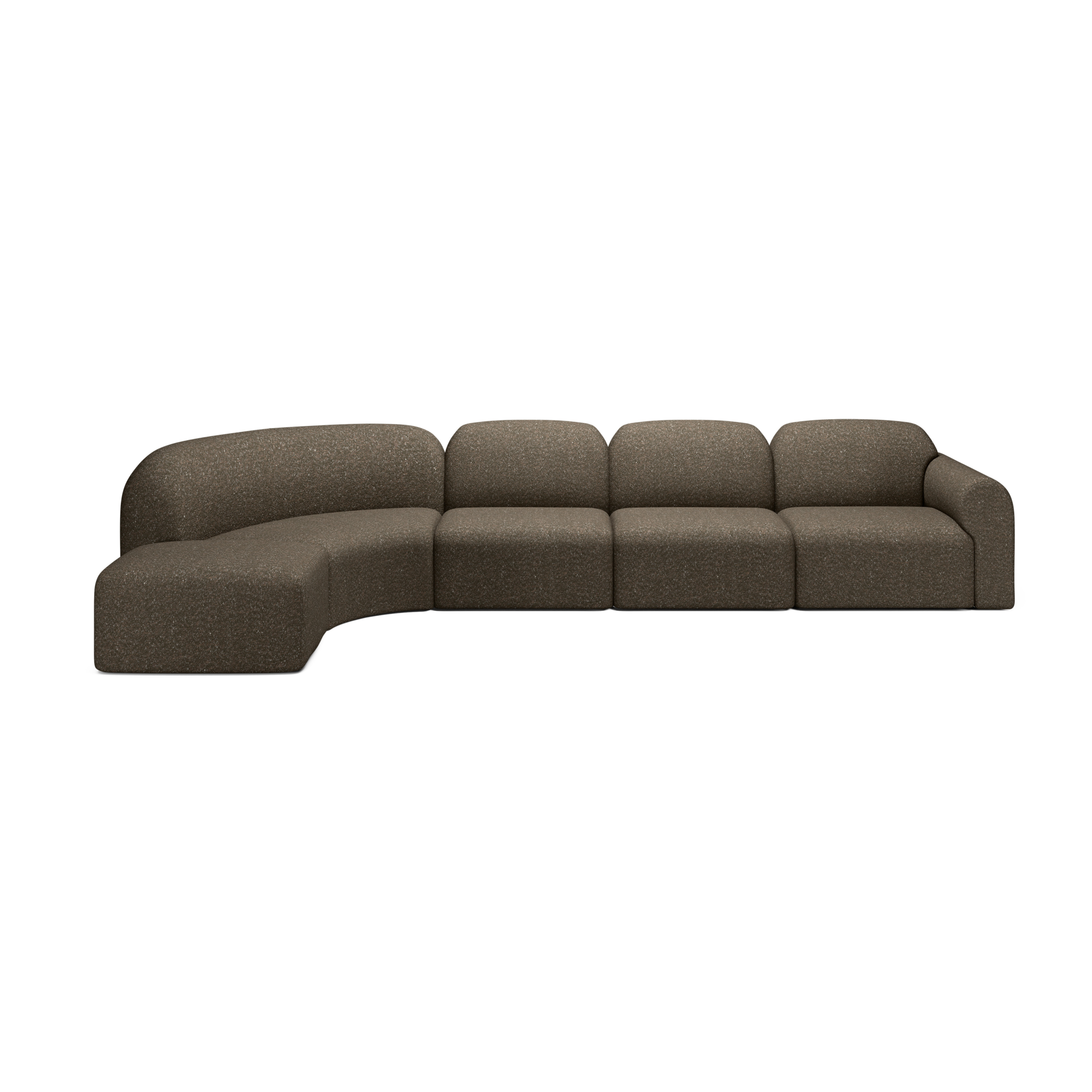 Modulaire bank Bulky hoek links footstool cedar