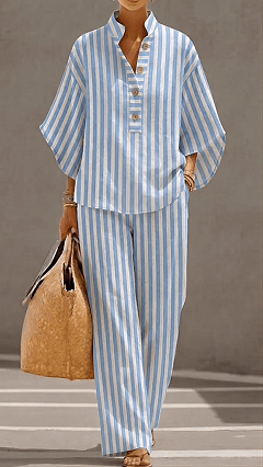 Plus-Size Friendly Women's Cotton-Linen Two-Piece Set - Nordfashionstorm - Women's Clothing, Fashion for You - Nordfashionstorm.com