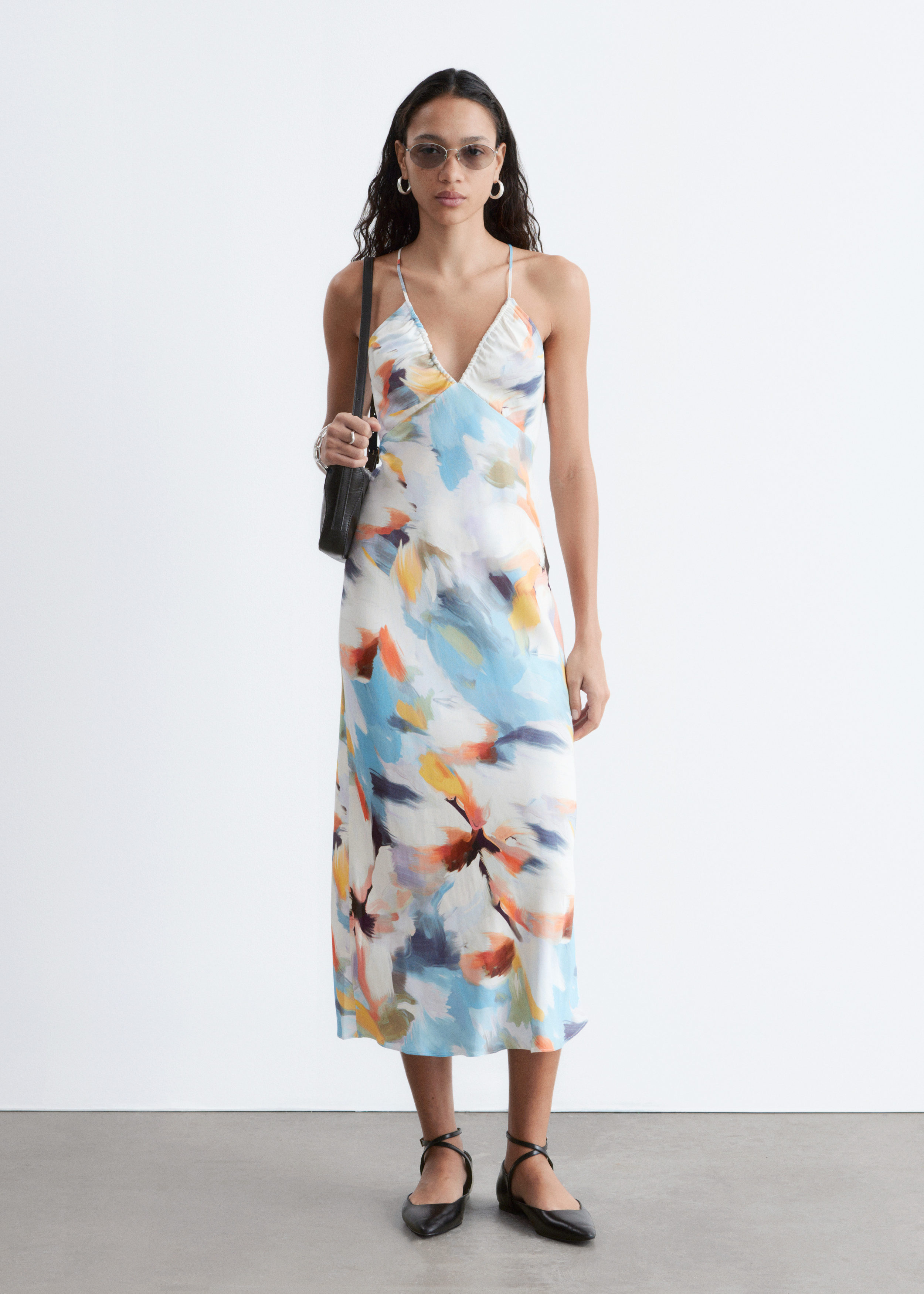 & Other Stories SATIN SLIP MIDI DRESS