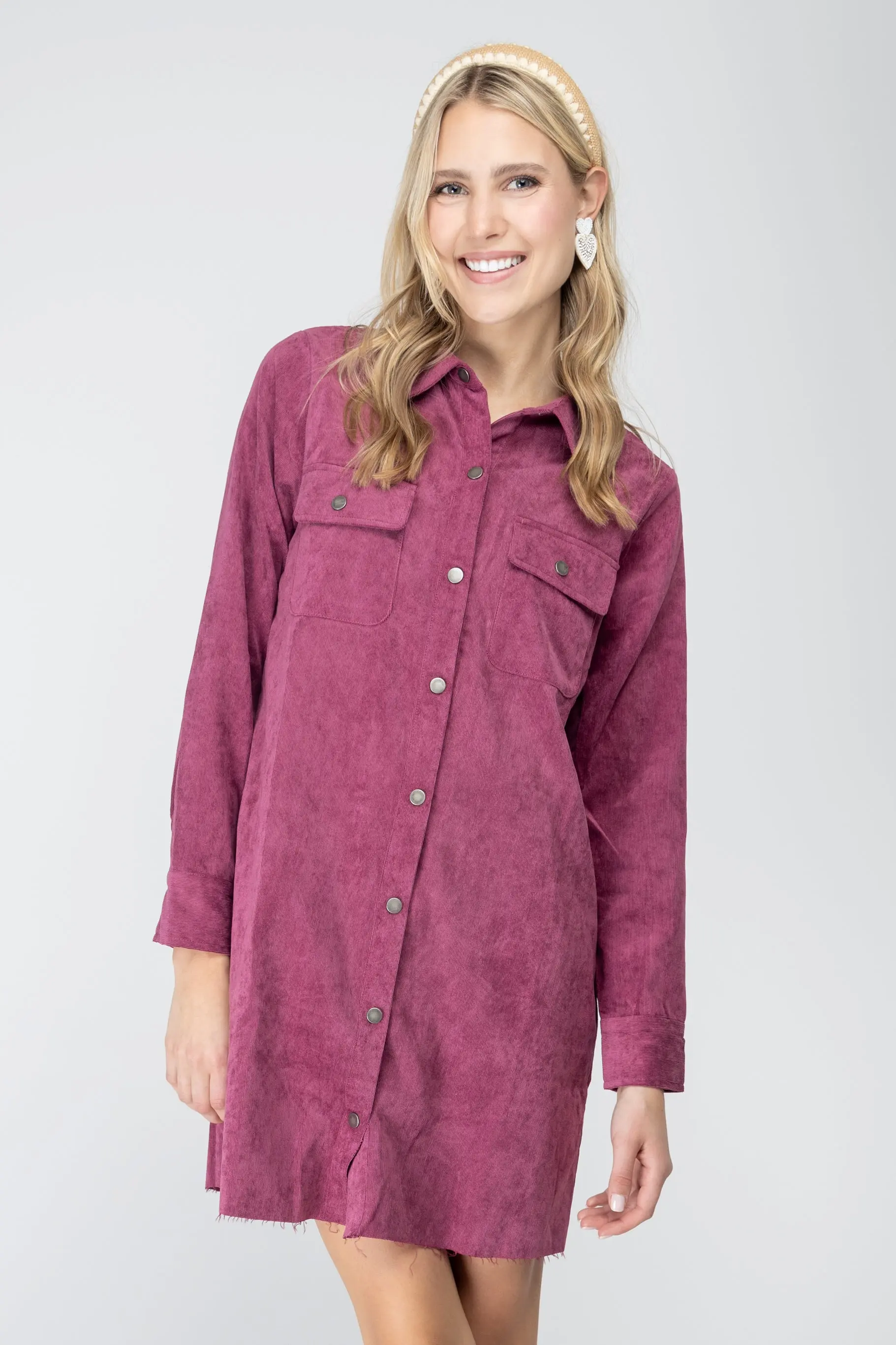 Part Of My Story Corduroy Shirt Dress - ALJEGJ
