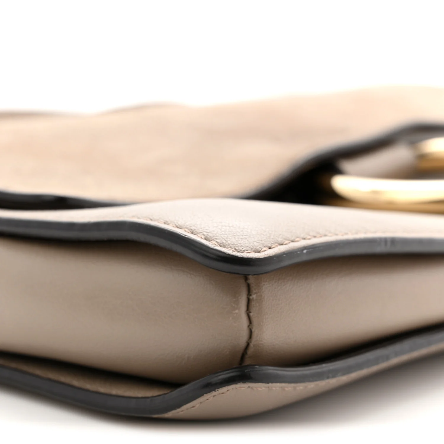Suede Calfskin Small Faye Shoulder Bag Motty Grey - Top Club