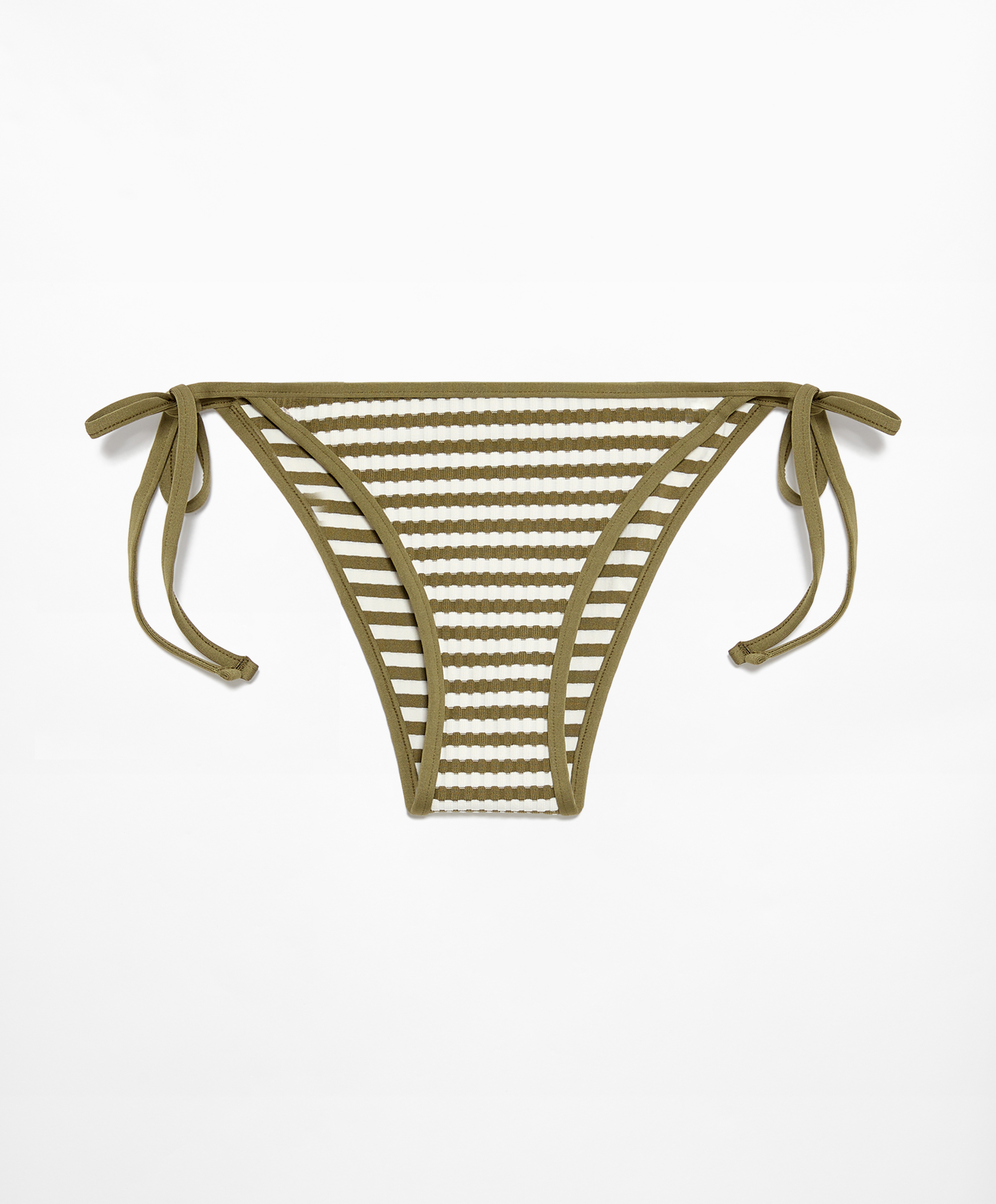 OYSHO Textured stripe medium-coverage bikini briefs with ties