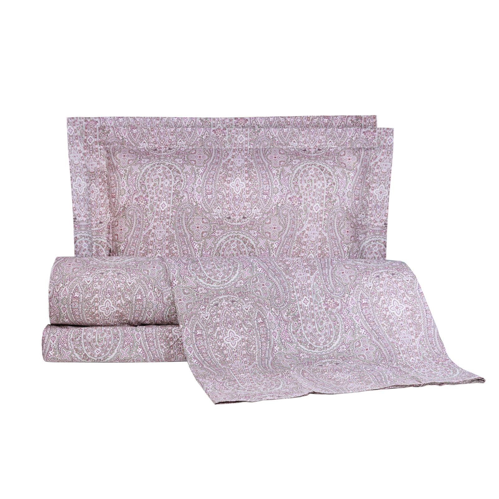 Completo Copripiumino In Percalle Royal Paisley Matrimoniale