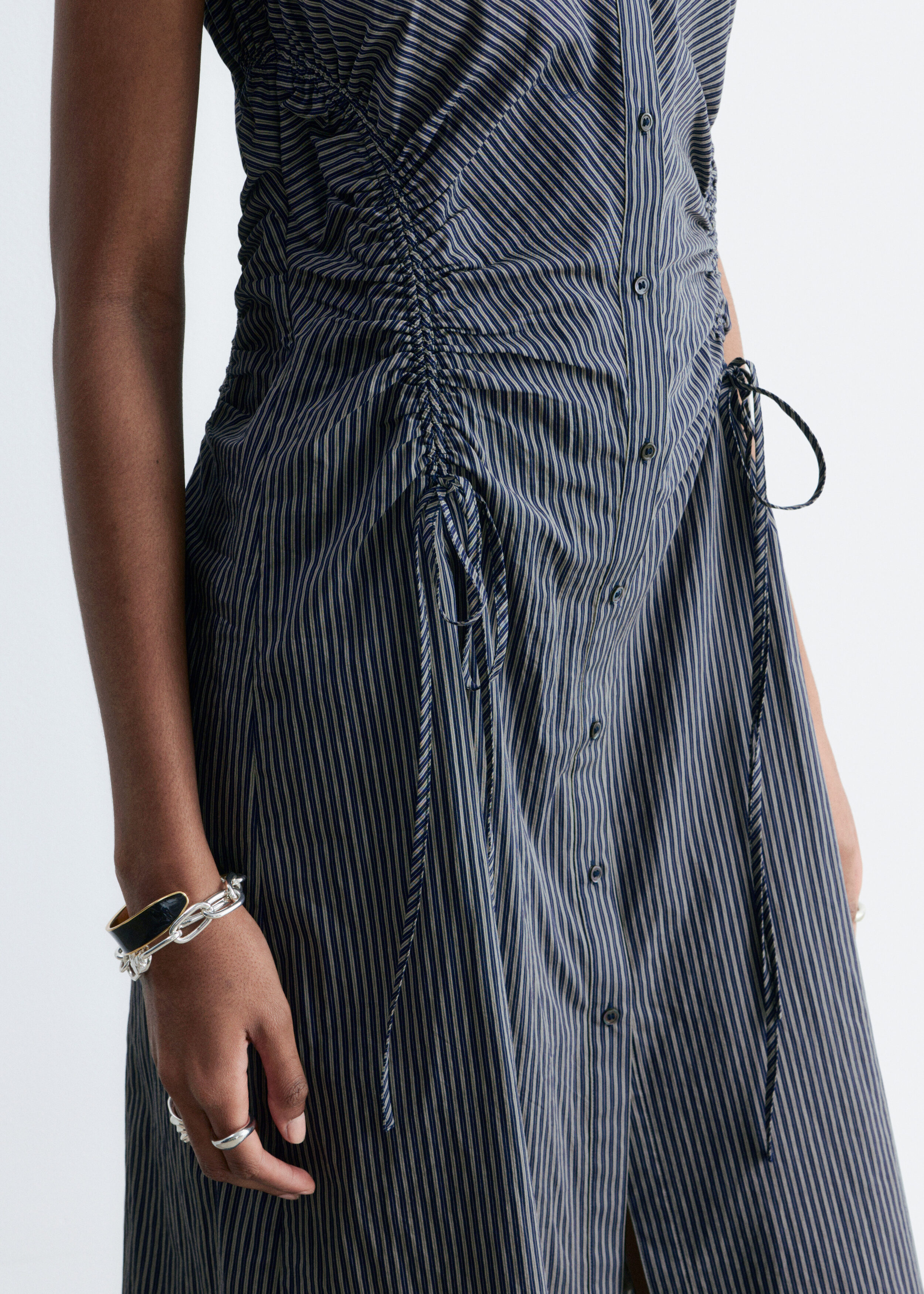 & Other Stories SLEEVELESS DRAWSTRING MIDI DRESS