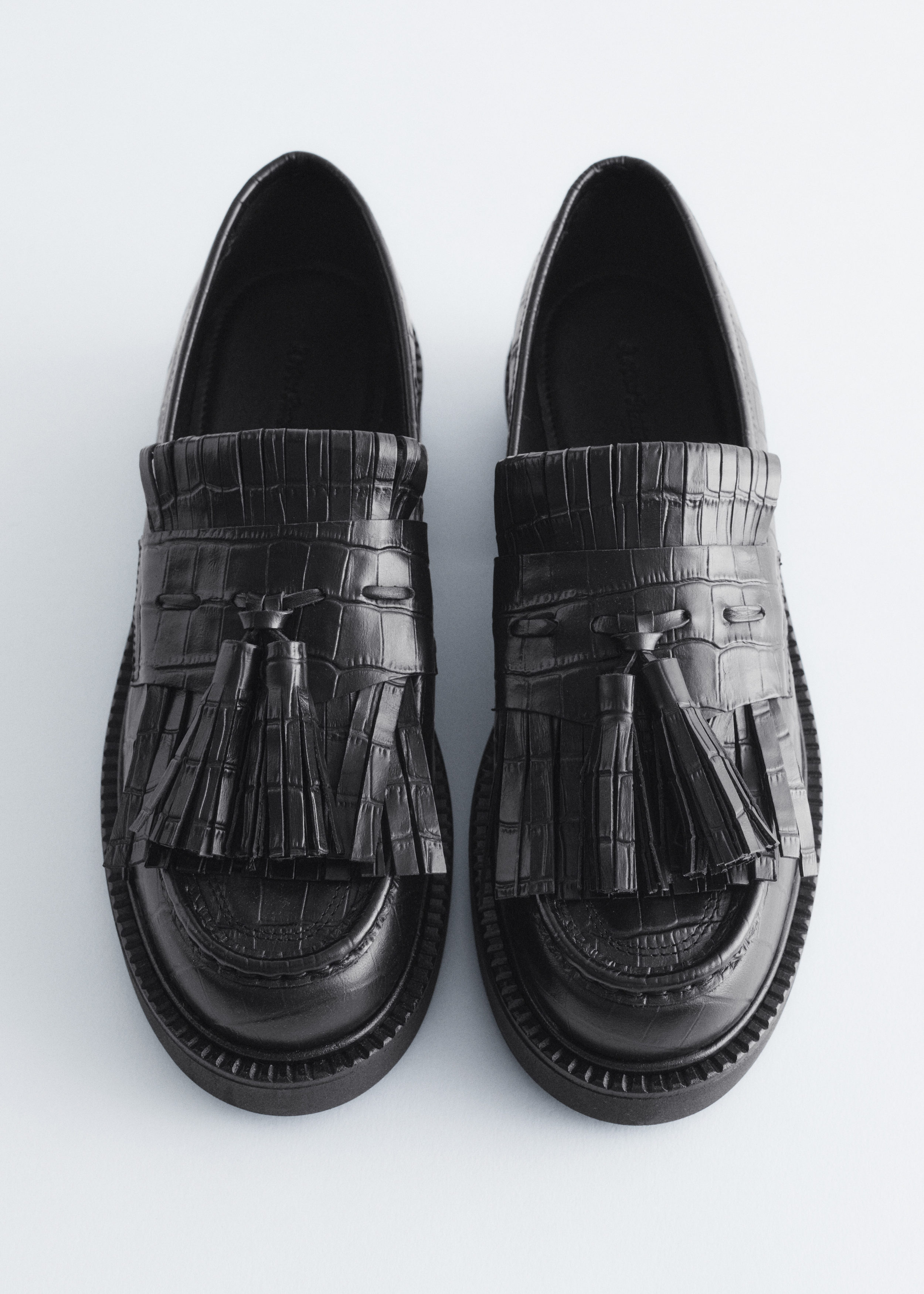 & Other Stories CHUNKY CROCO LEATHER LOAFERS
