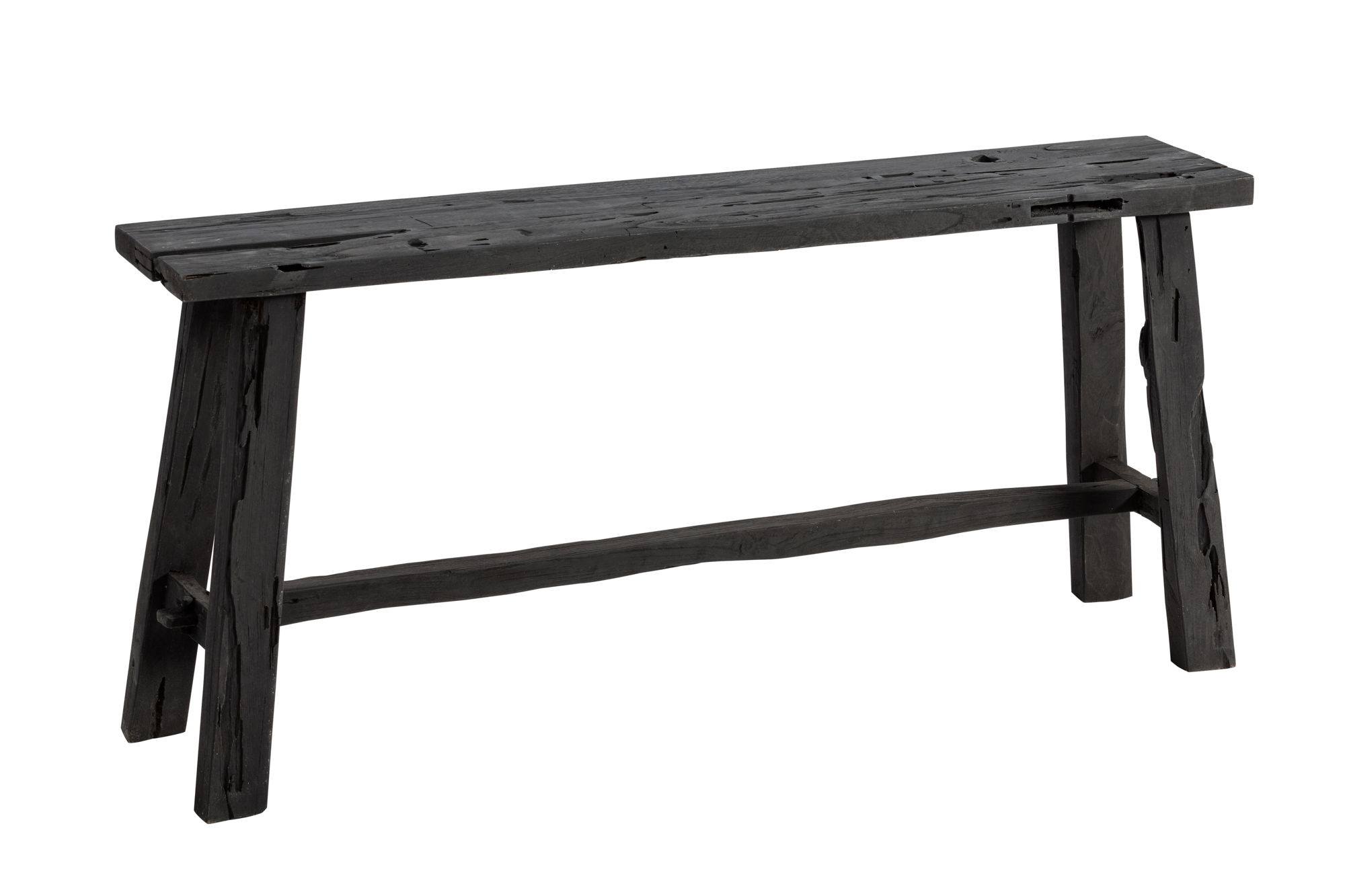 zit bank oud teak 100 cm zwart