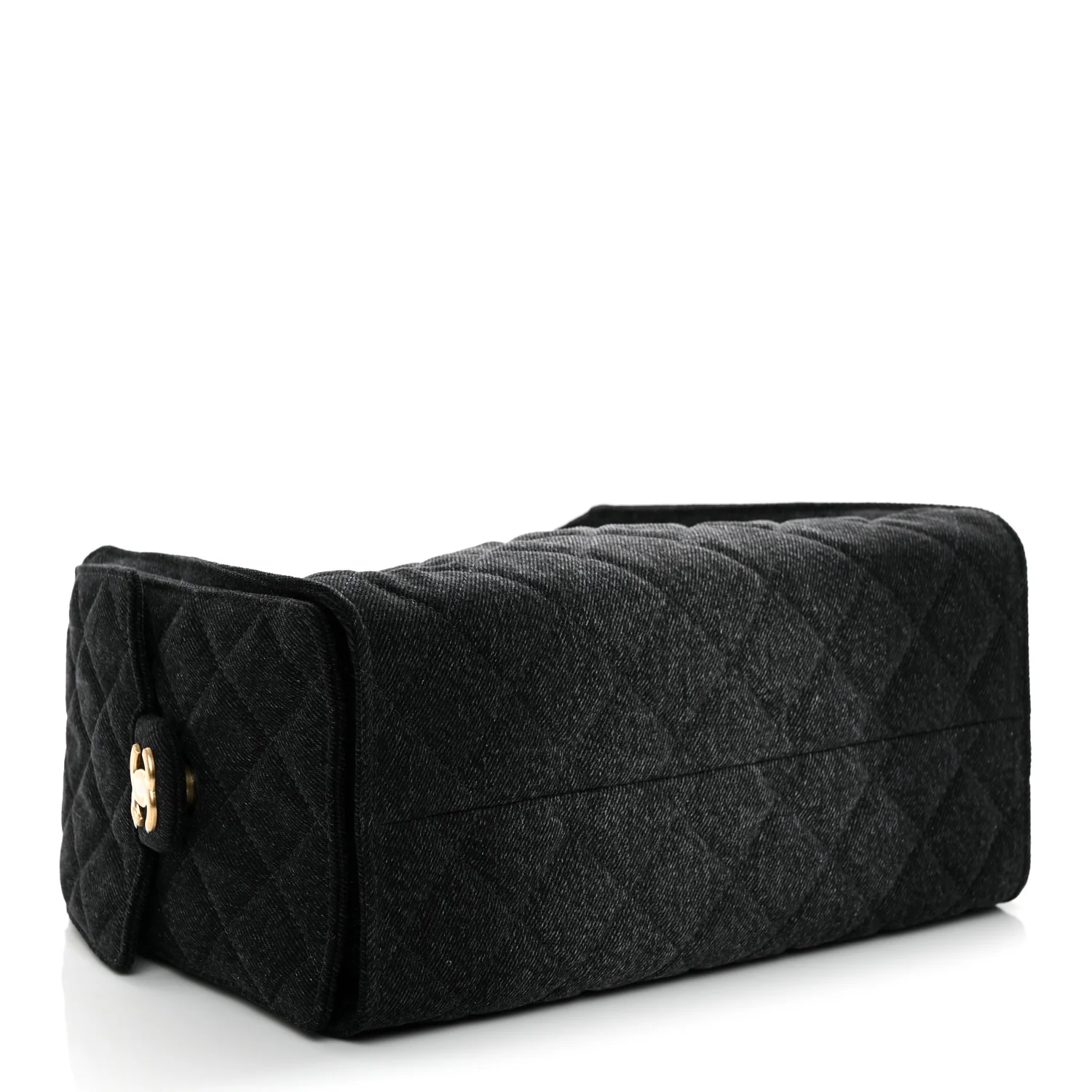 Washed Denim Quilted Small Chanel 25 Handbag Black - Top Club