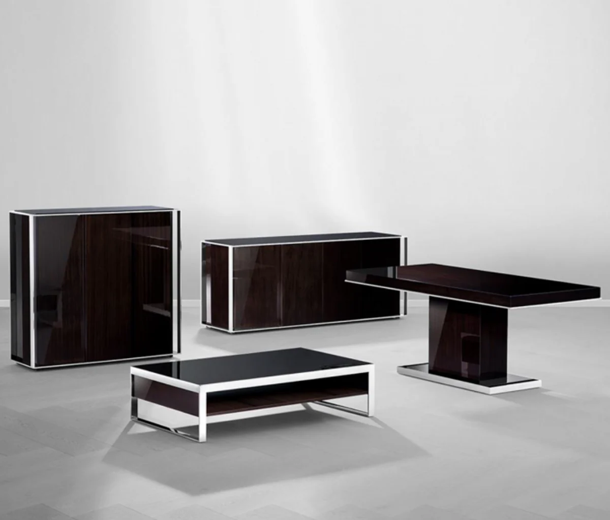 Art Deco luxury coffee table ebony 140 x 80 x H. 35 cm - living room salon table - luxury furniture
