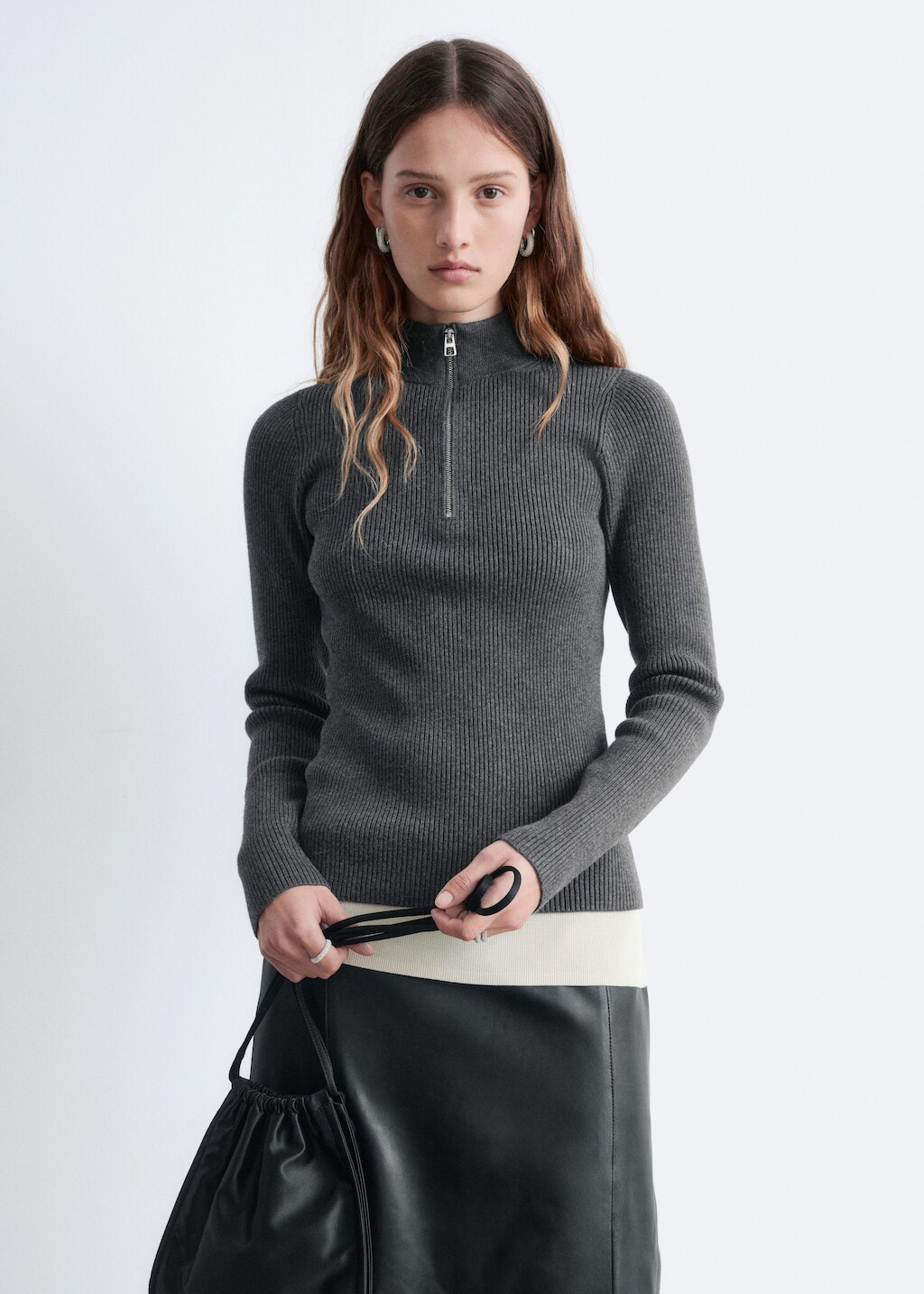 & Other Stories KNEE-LENGTH LEATHER SKIRT