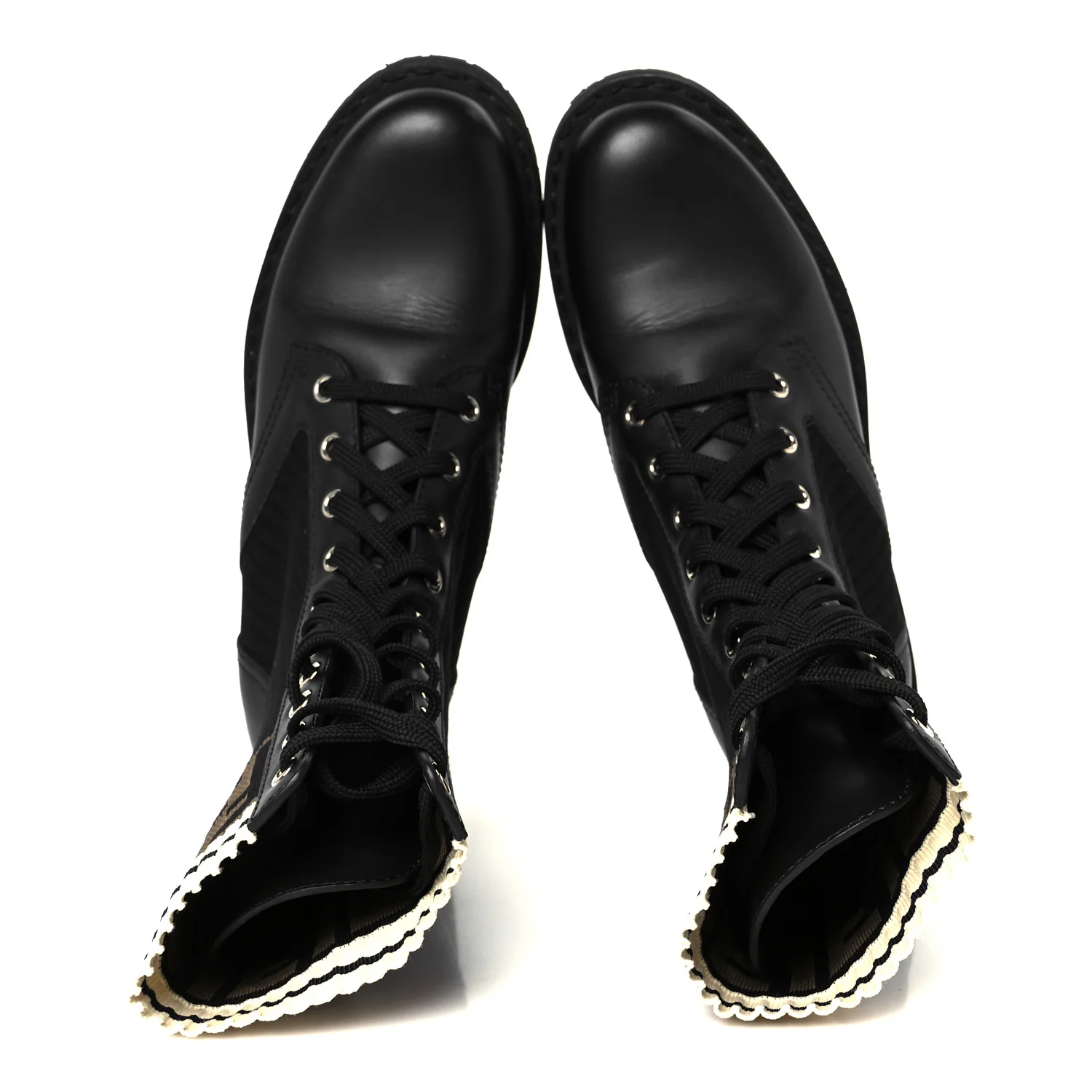 Calfskin Stretch Fabric Rockoko Biker Boots 36 Tobacco Black Marino
