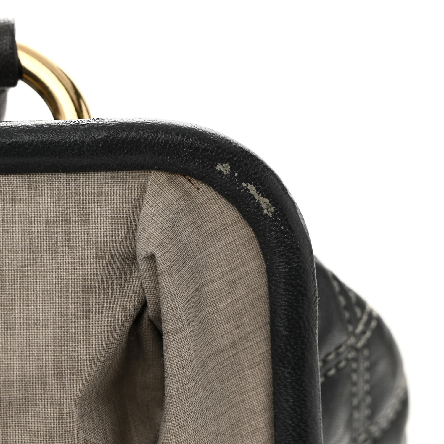 Calfskin Quilted Stam Dark Grey - Top Club