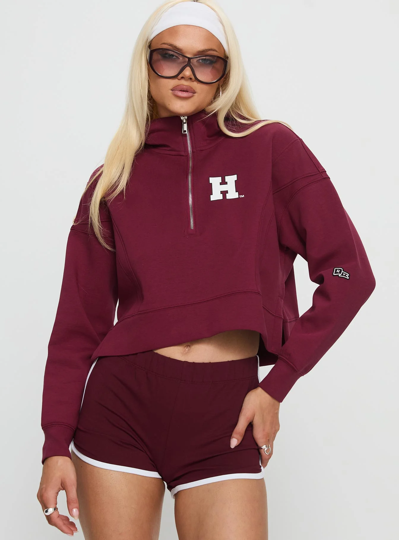 Harvard Buttersport Half-zip Hoodie Crimson