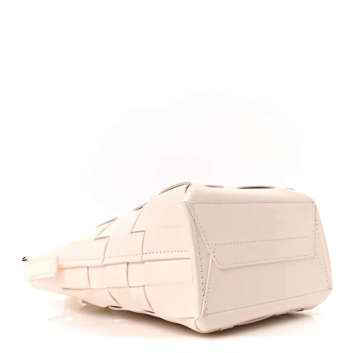 Smooth Calfskin Odita Mini Modern Lattice Bucket Bag Off White - Top Club
