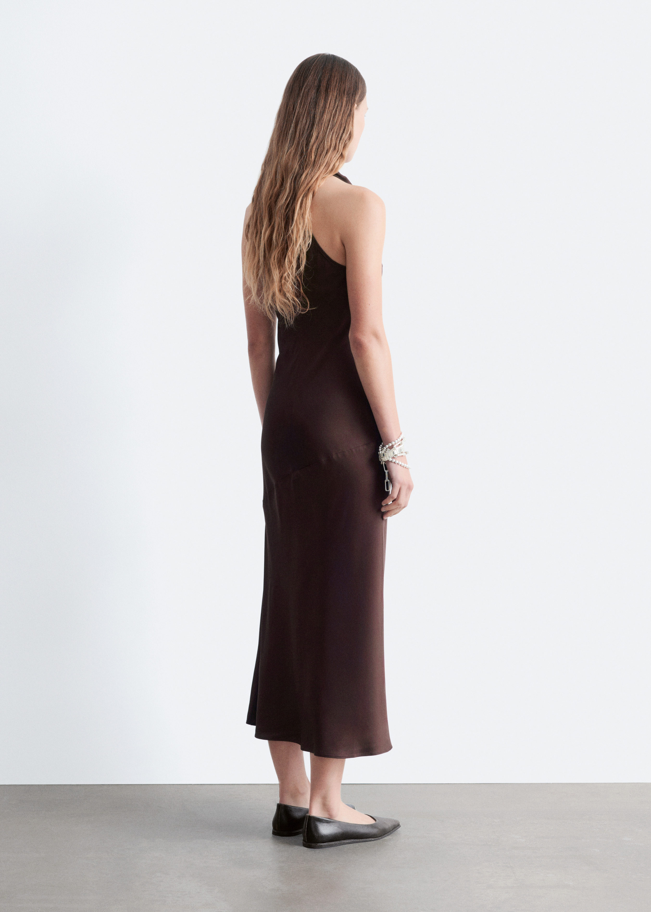 & Other Stories COWL-NECK SATIN MIDI DRESS