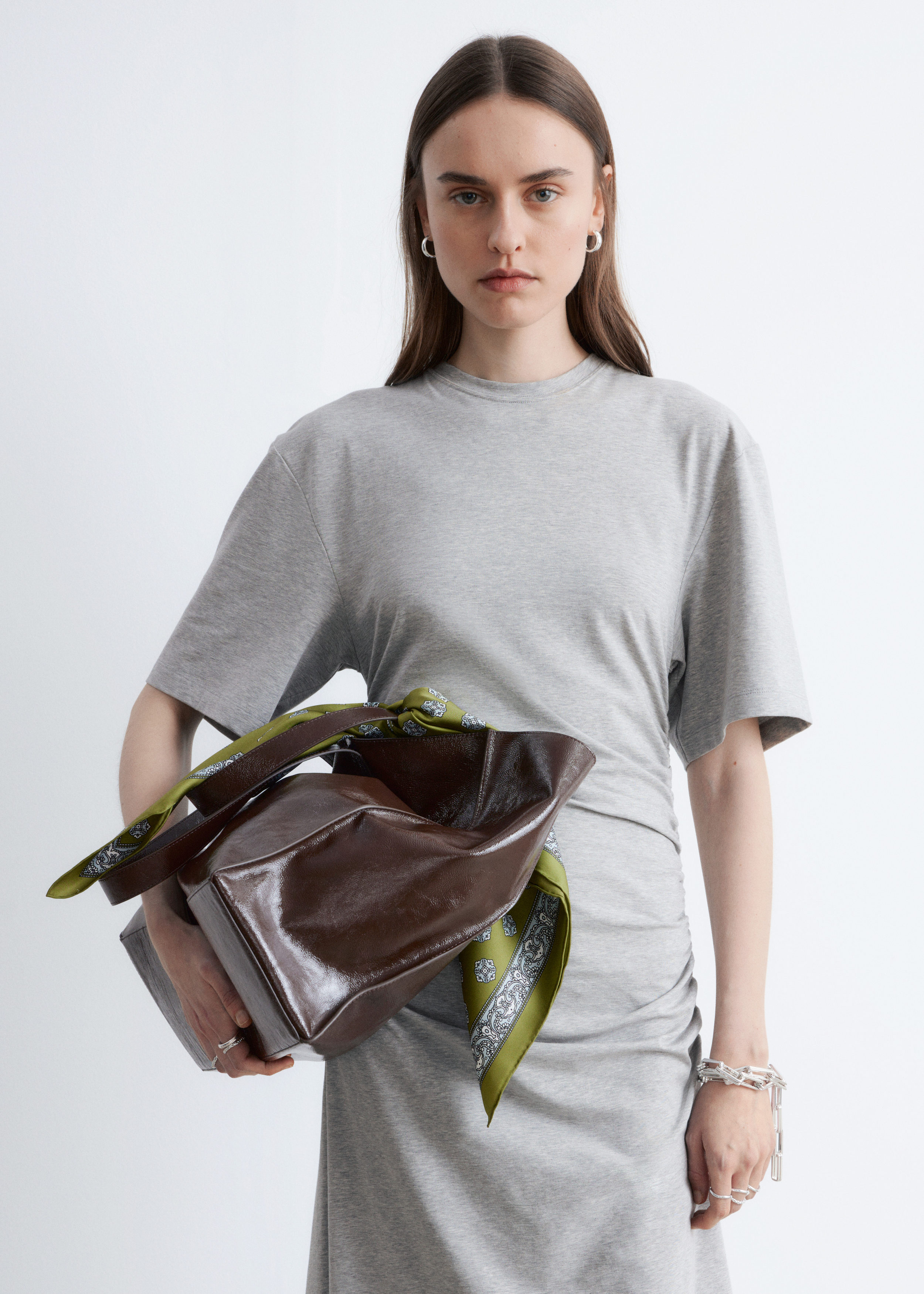 & Other Stories ASYMMETRIC MIDI T-SHIRT DRESS