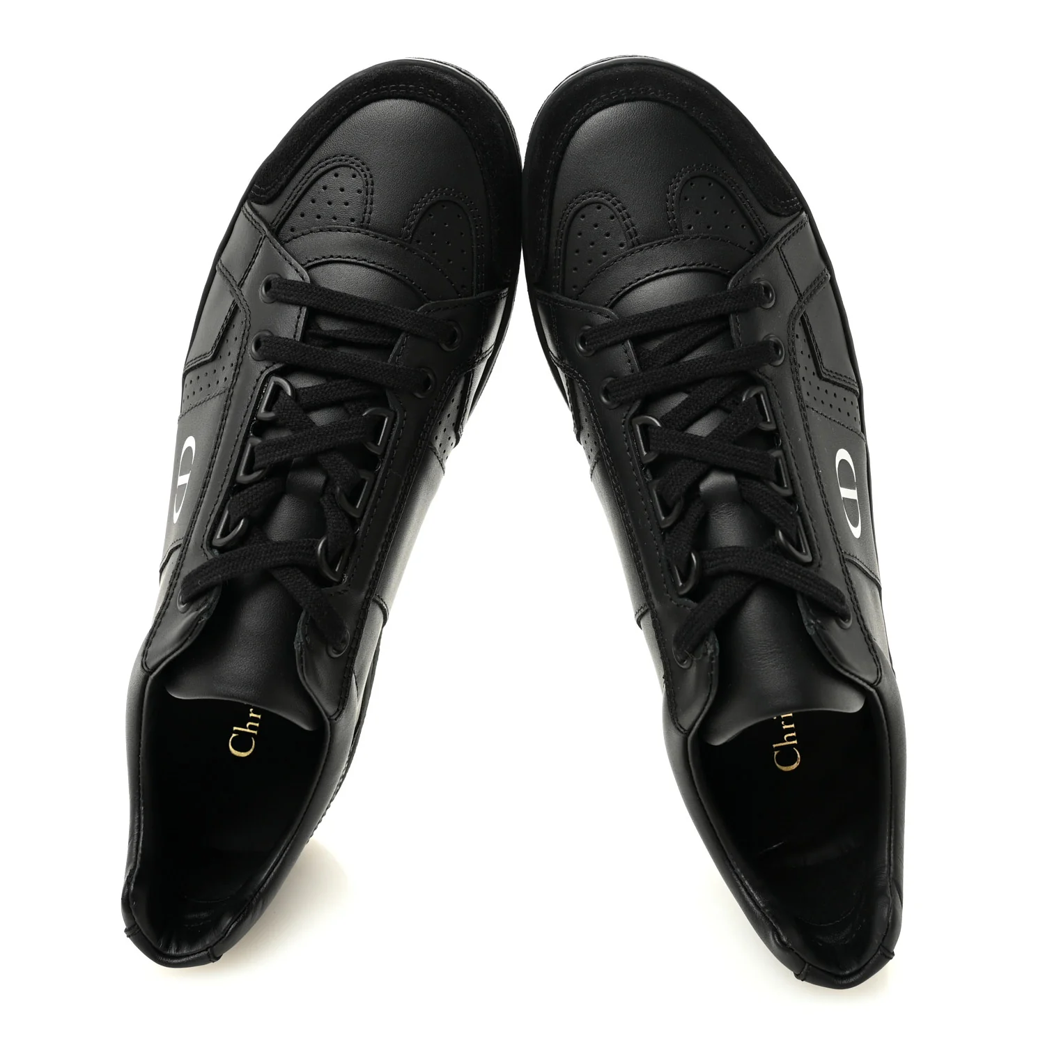 Calfskin Suede Logo Sneakers 38 Black - Top Club
