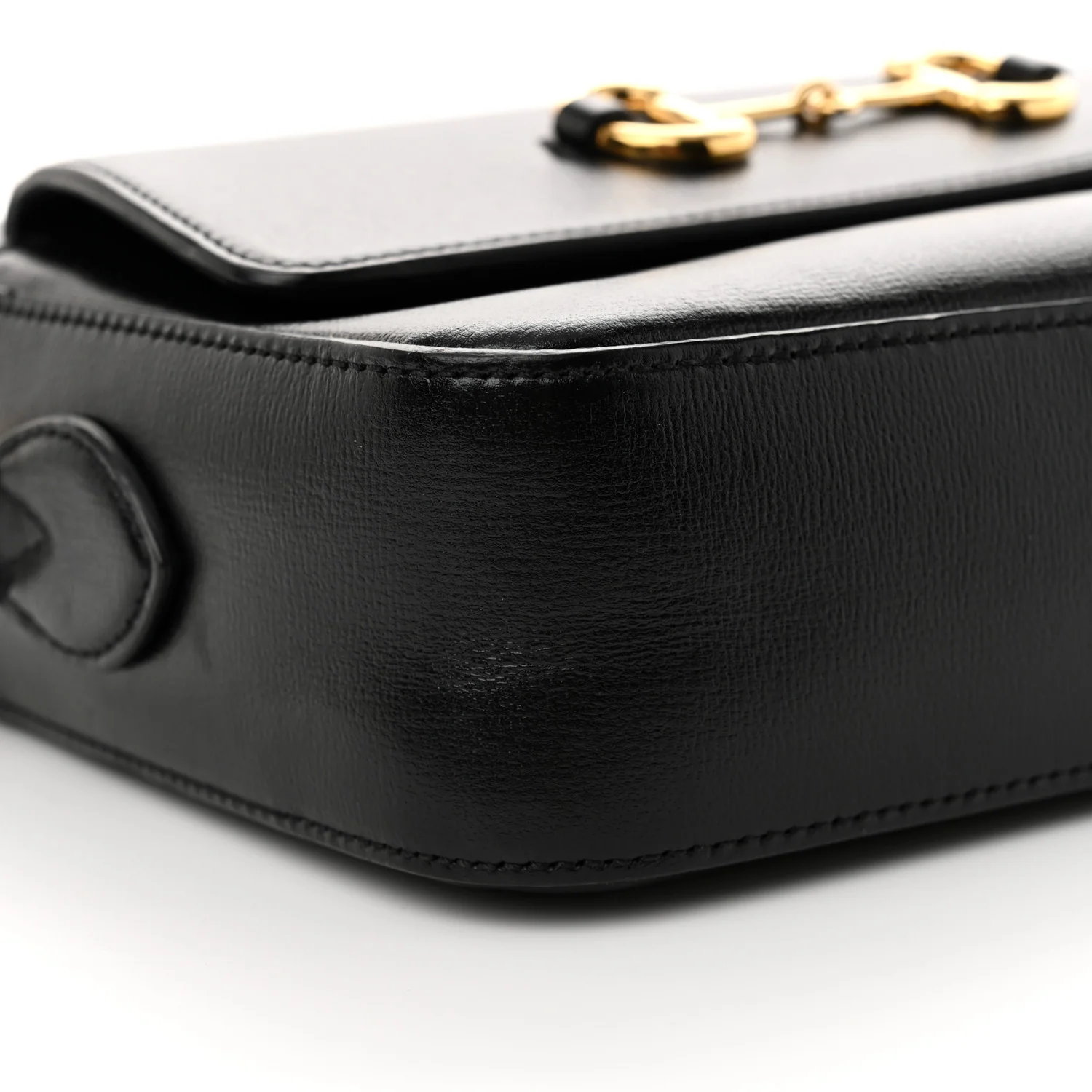 Textured Calfskin Small Horsebit 1955 Shoulder Bag Black - Top Club