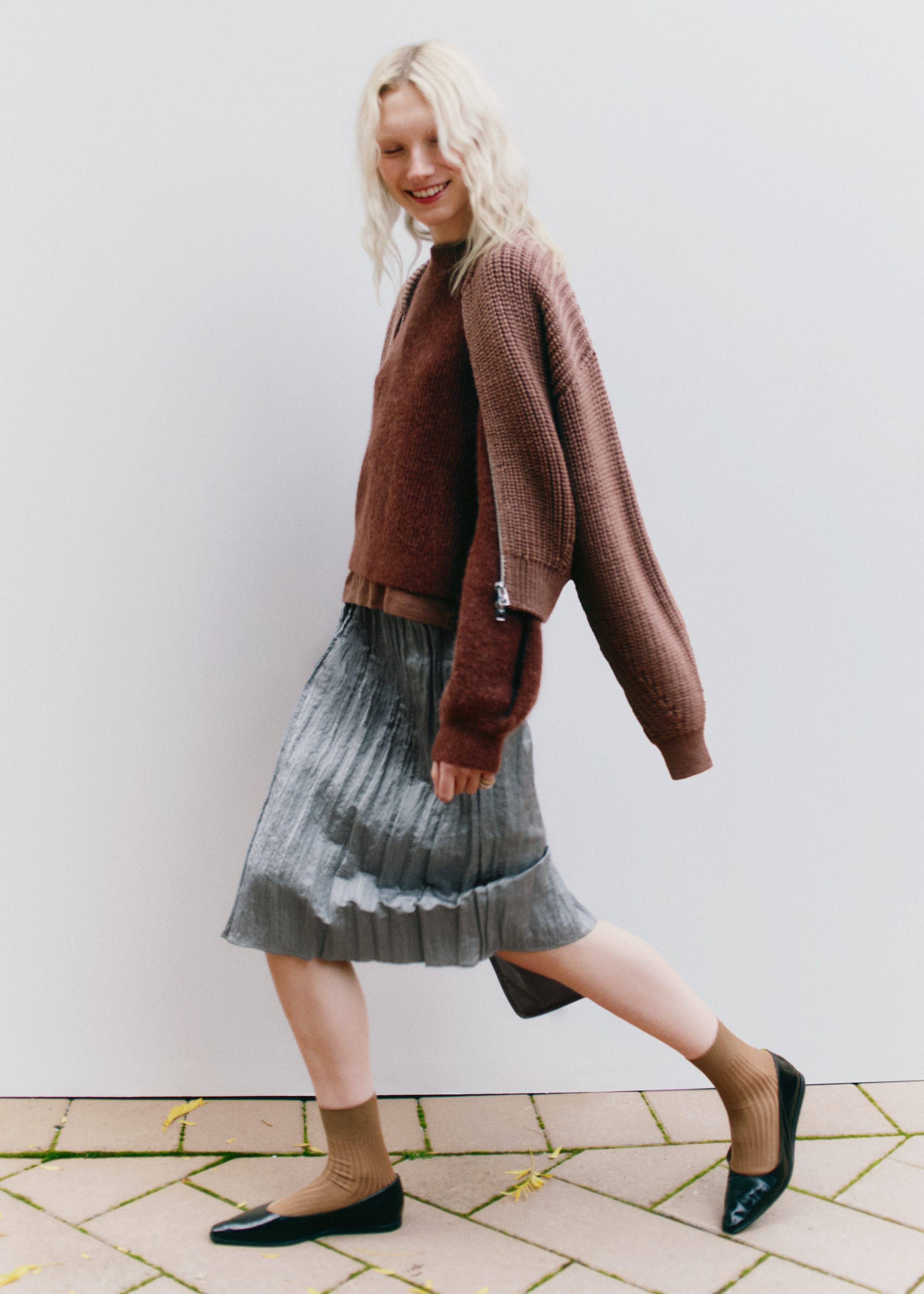& Other Stories KNITTED WOOL BOMBER JACKET