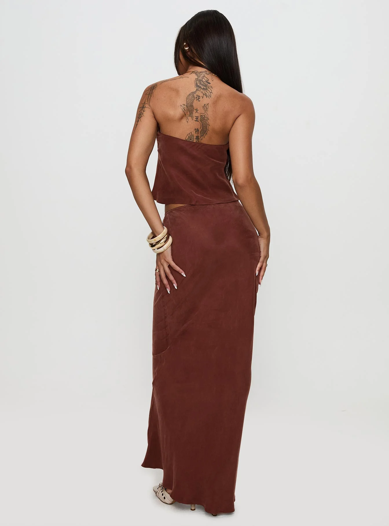 Lucelia Maxi Skirt Brown