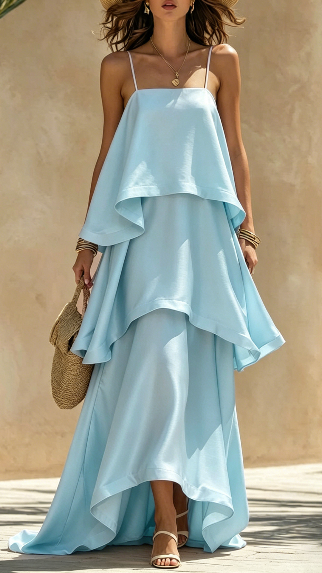 Women's Cotton-Blend Tiered Cami Maxi Dress - Nordfashionstorm - Women's Clothing, Fashion for You - Nordfashionstorm.com