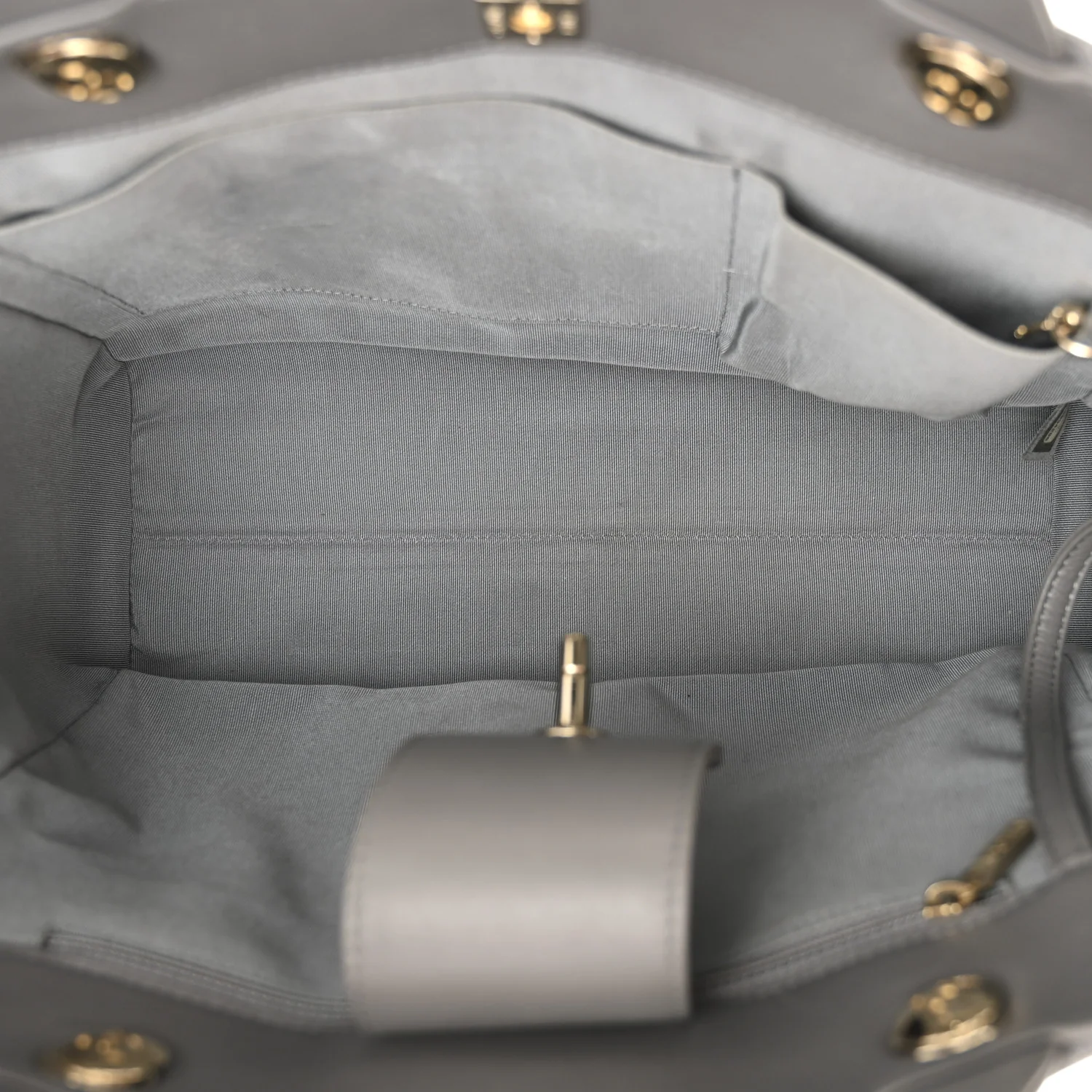 Calfskin Chevron Quilted Statement Shopping Tote Grey - Top Club