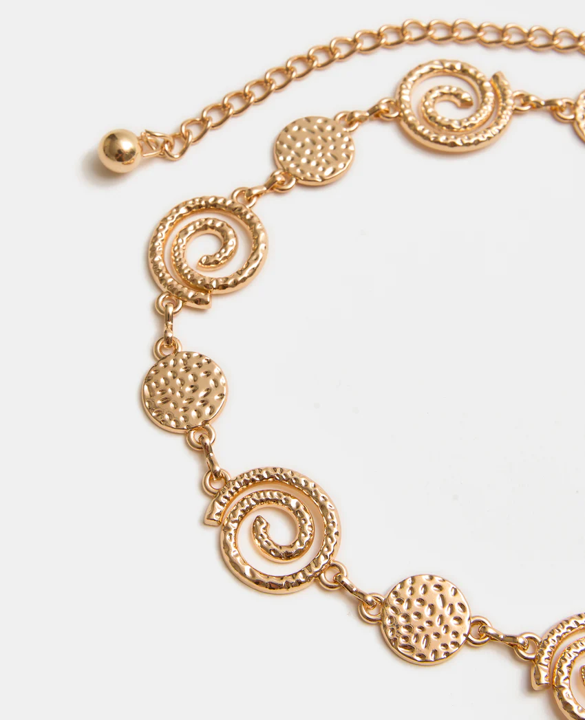 Pimkie Ceinture chaîne avec pastilles et spirales martelées