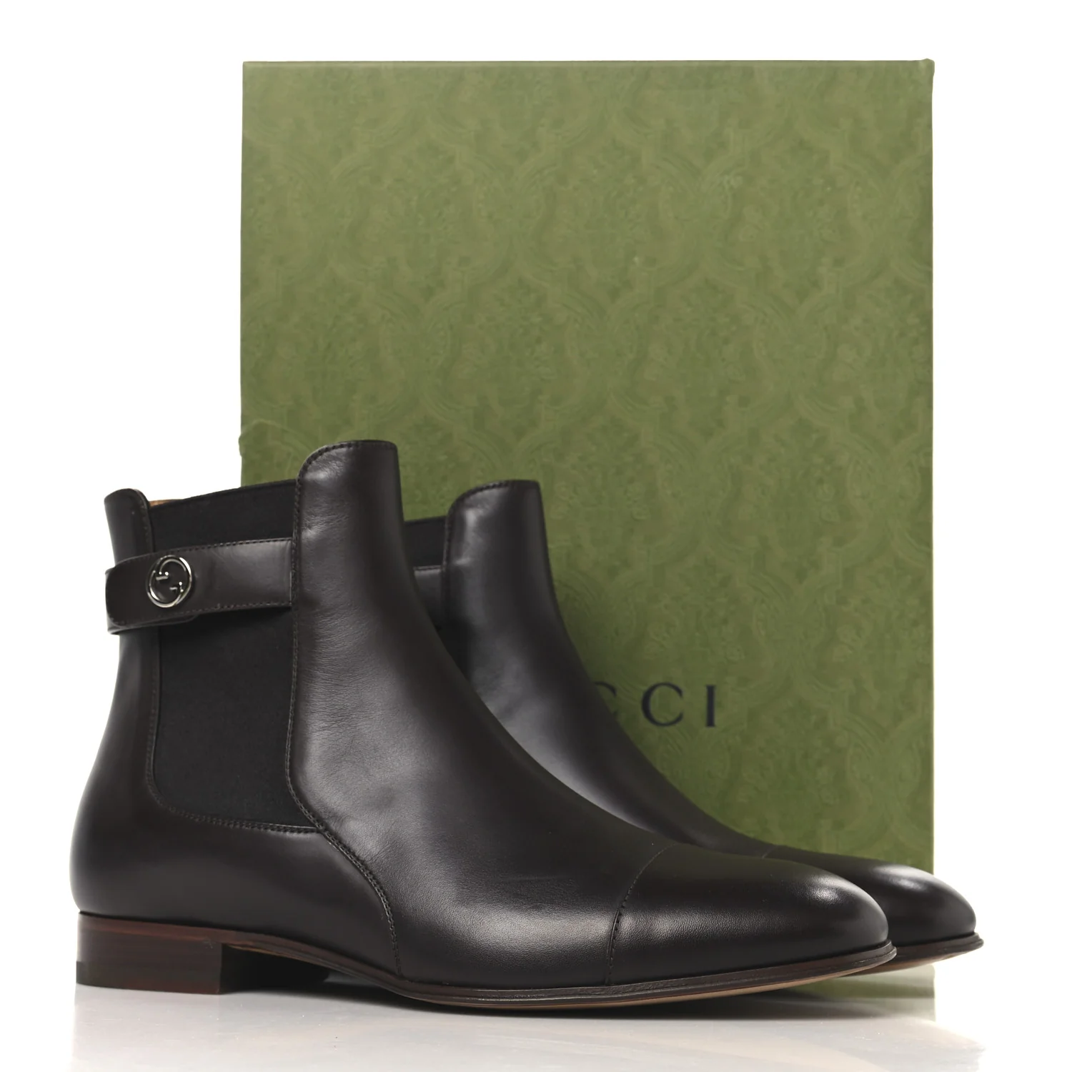 Calfskin Mens Blondie Chelsea Ankle Boots 8 Cocoa - Top Club